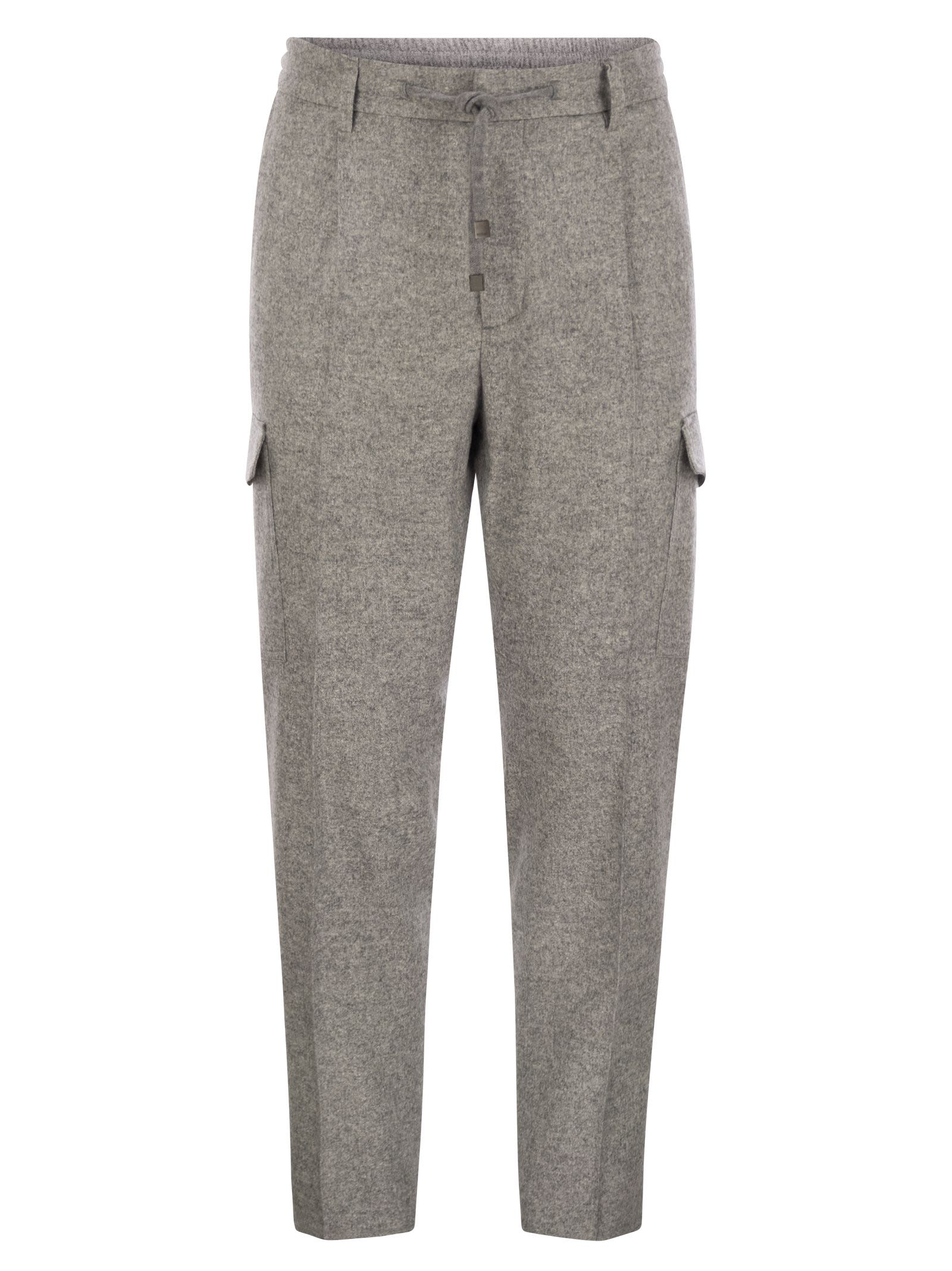 Shop Peserico Wool, Silk And Cashmere Jogger Trousers In Grey