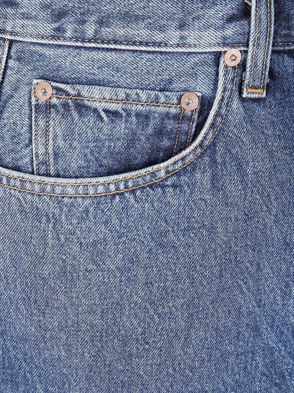 Agolde Beesley Buttoned Denim Shorts In Blue
