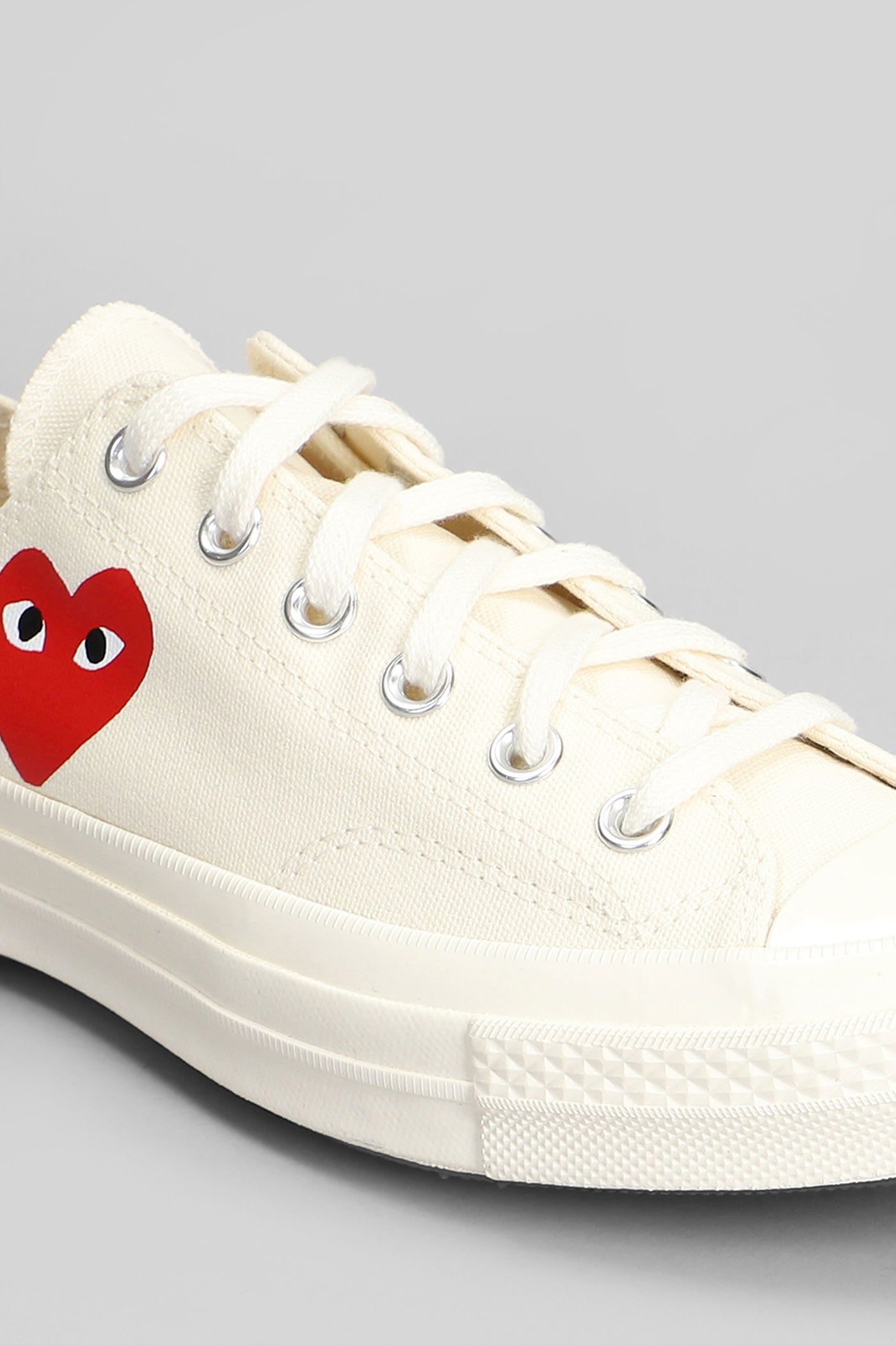 Comme Des Garçons Play Chuck 70 Cdg Low Sneakers In Beige Cotton In Sand