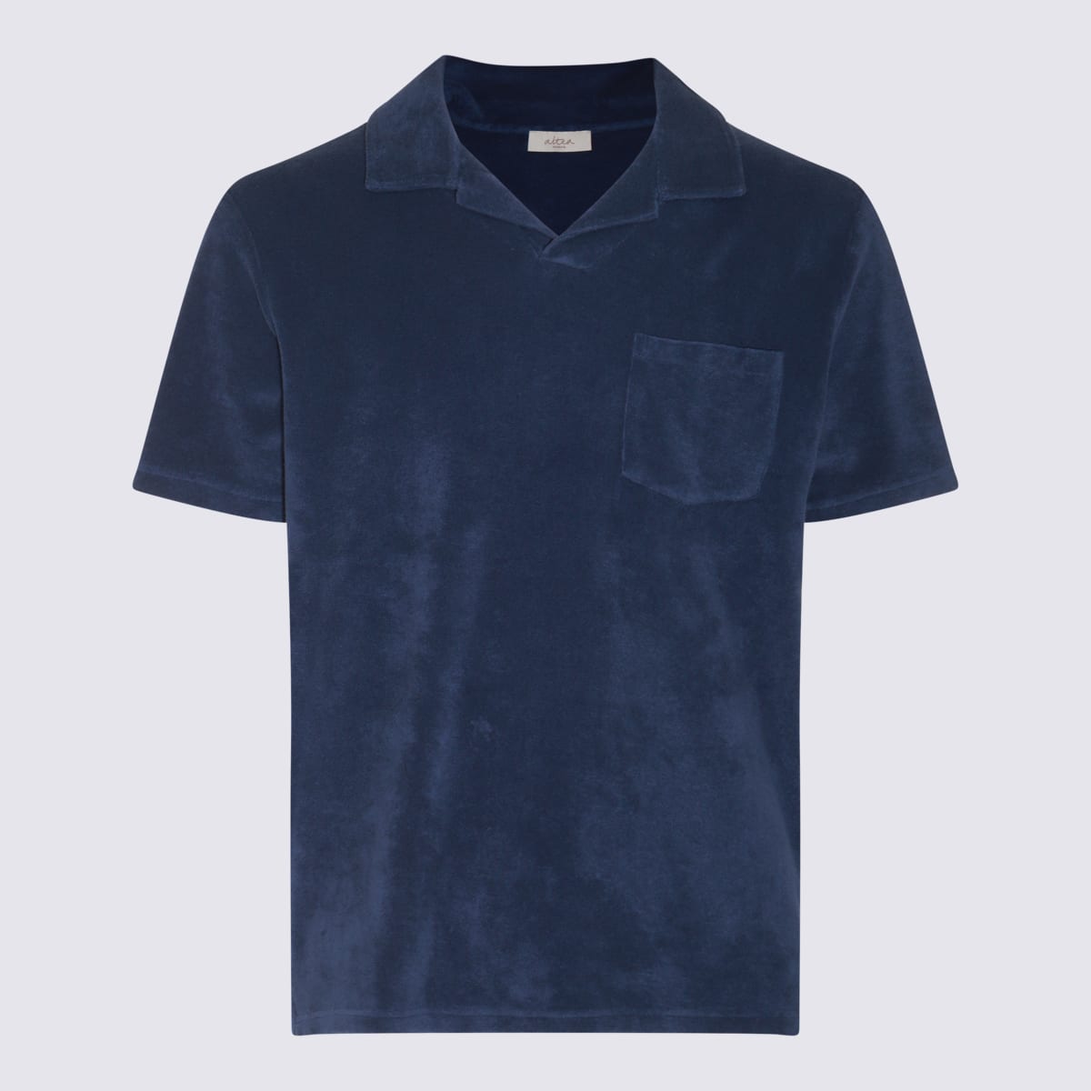 Shop Altea Blue Cotton Polo Shirt