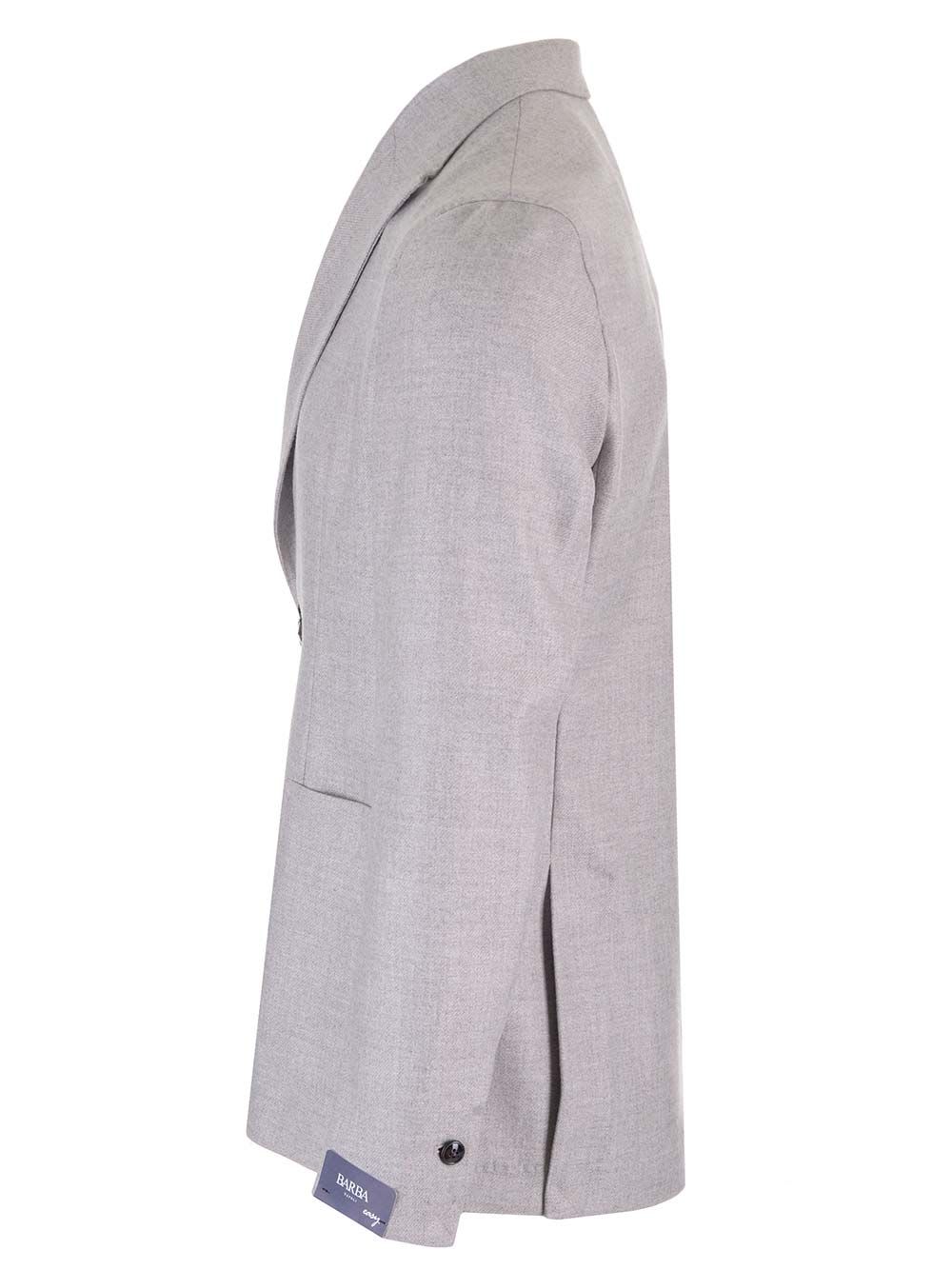 Shop Barba Napoli Easy Double Breasted Jacket In Grey