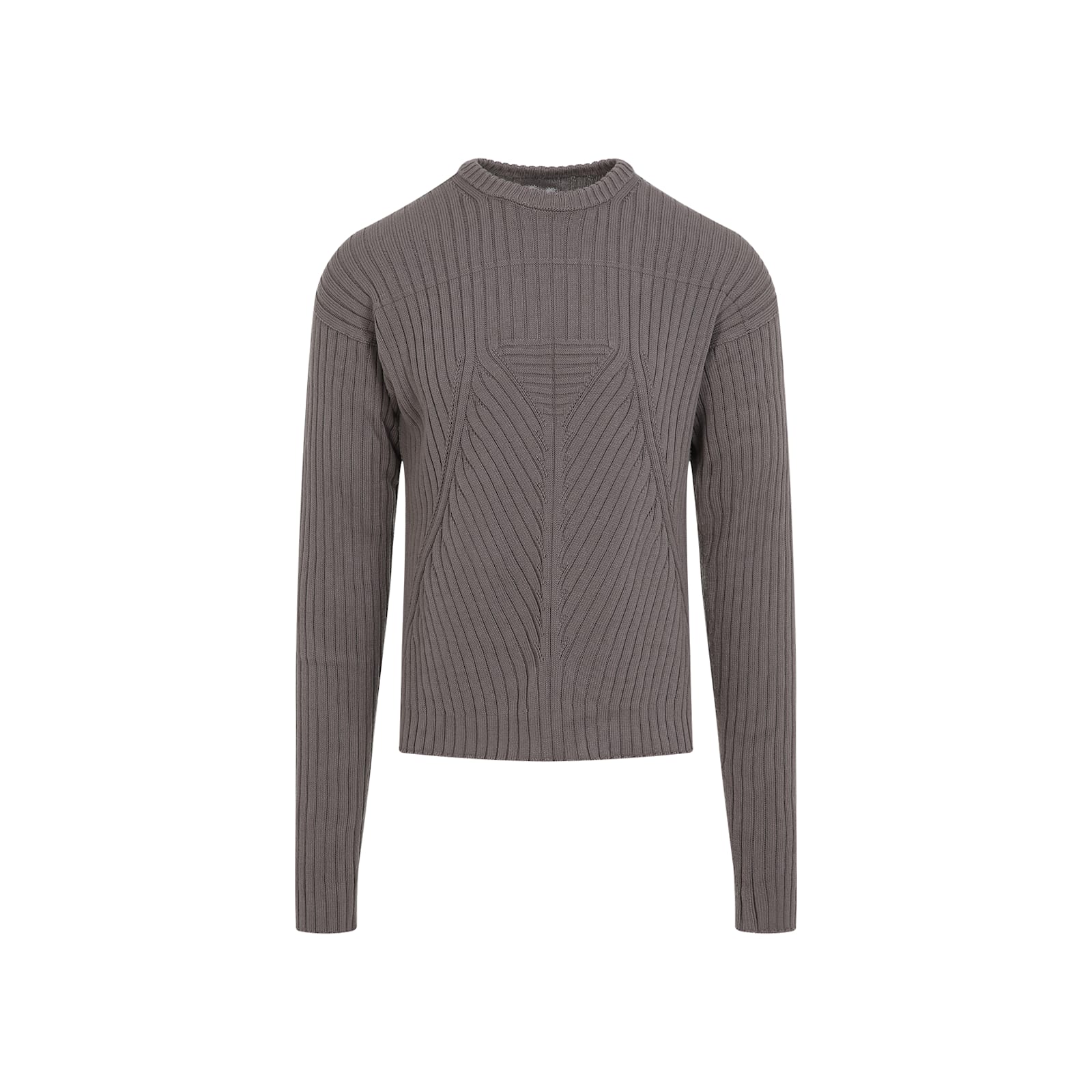 Rick Owens Gray Hollywood Round Neck Sweater In Brown