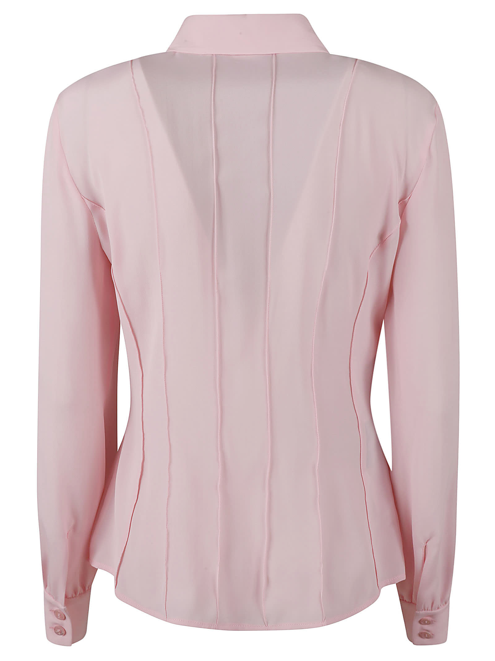 Shop Boutique Moschino Pleated Shirt In Pink
