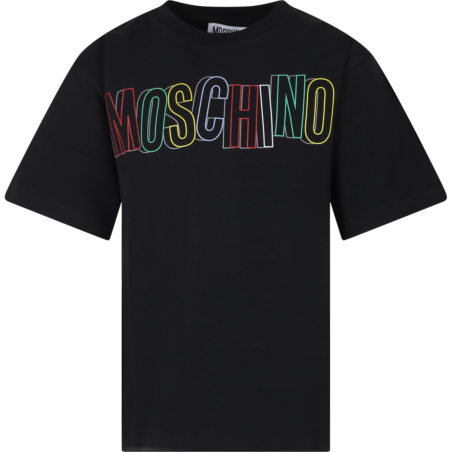 Shop Moschino Black T-shirt For Boy With Logo