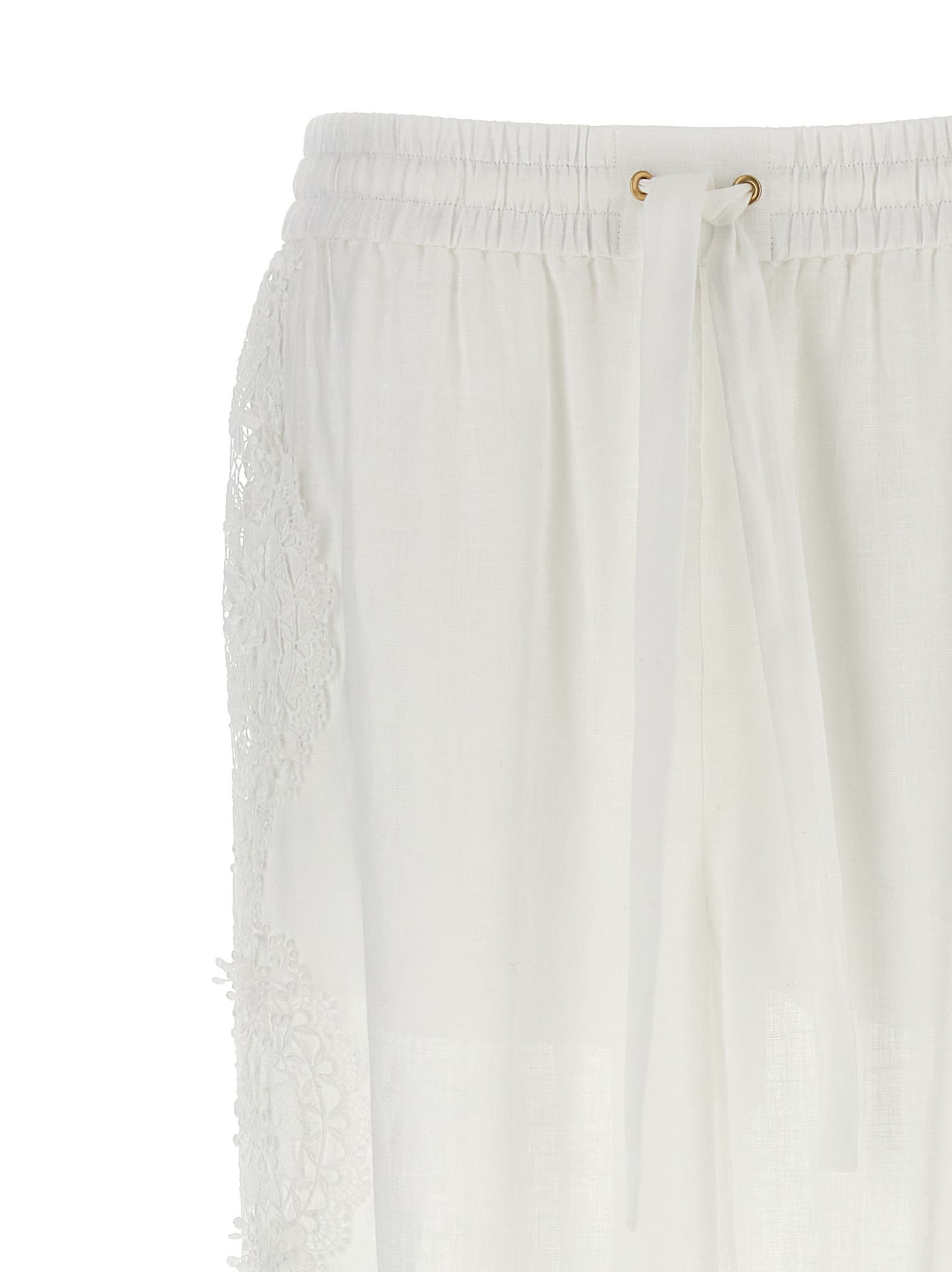 Shop Zimmermann Halliday Lace Flower Pants In White