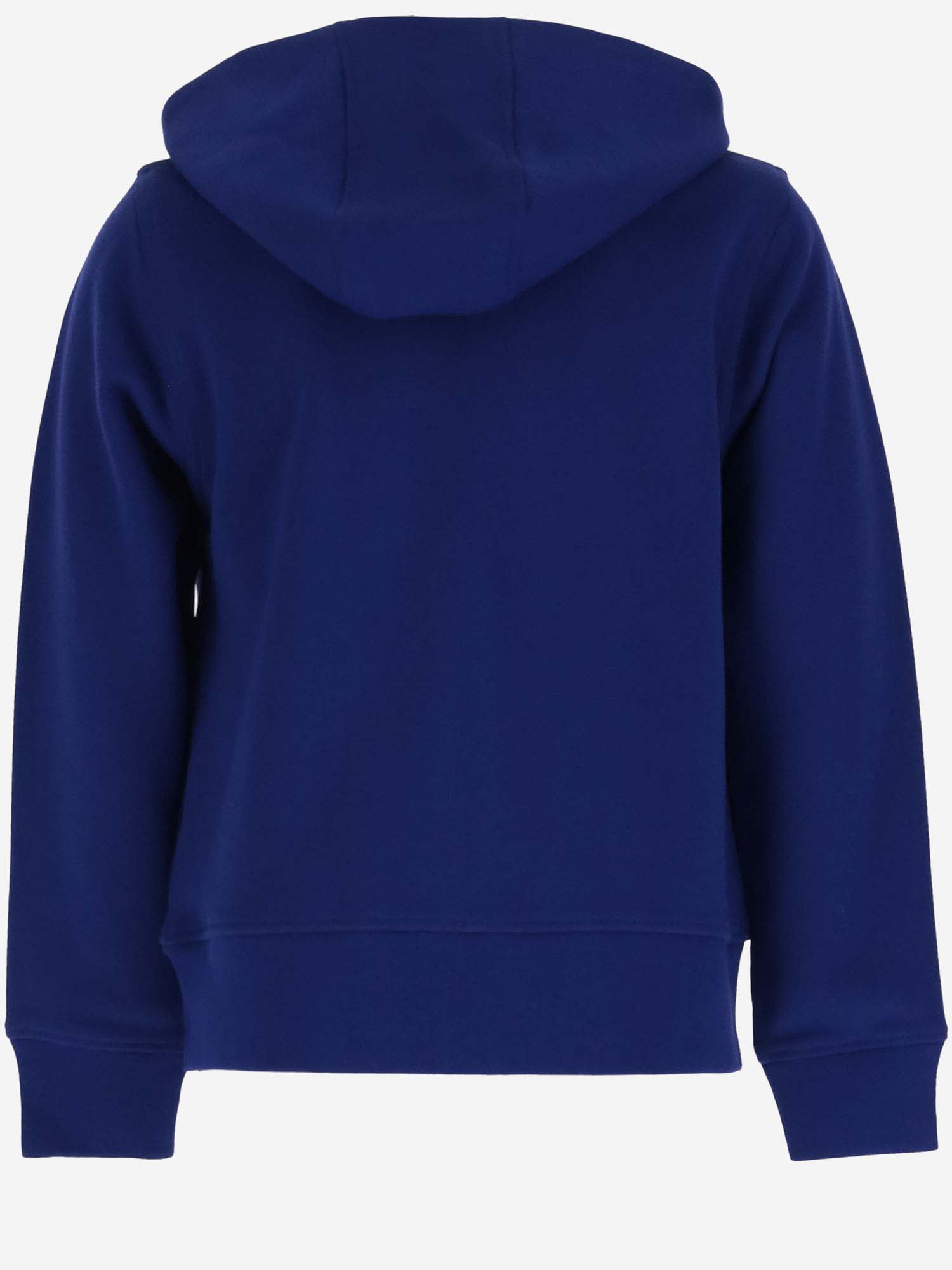 Shop Burberry Cotton Logo Sweatshirt In Blue