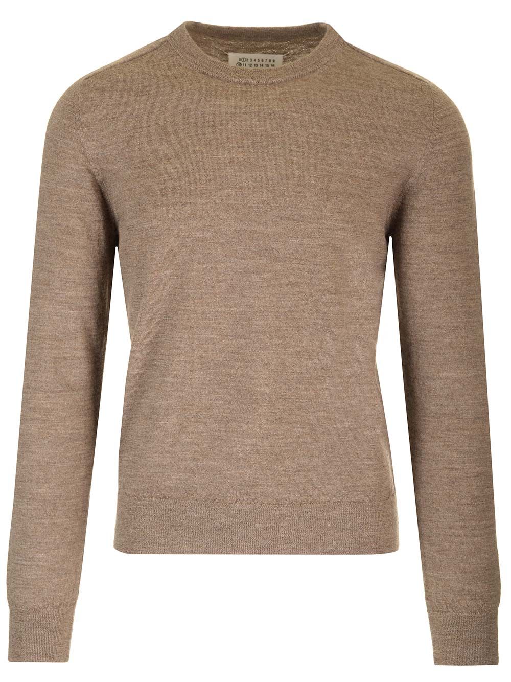 Shop Maison Margiela Crewneck Wool Sweater In Brown