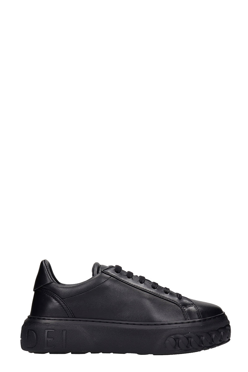 Casadei Off-road Sneakers In Black Leather
