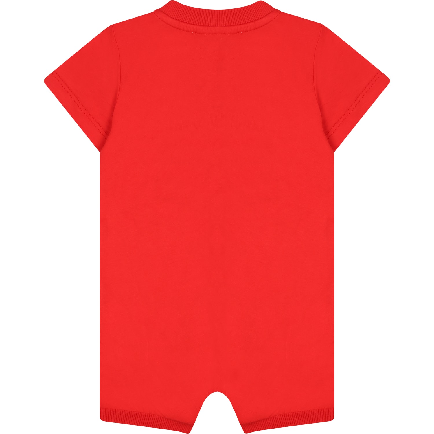 Shop Moschino Red Romper For Baby Kids With Teddy Bear