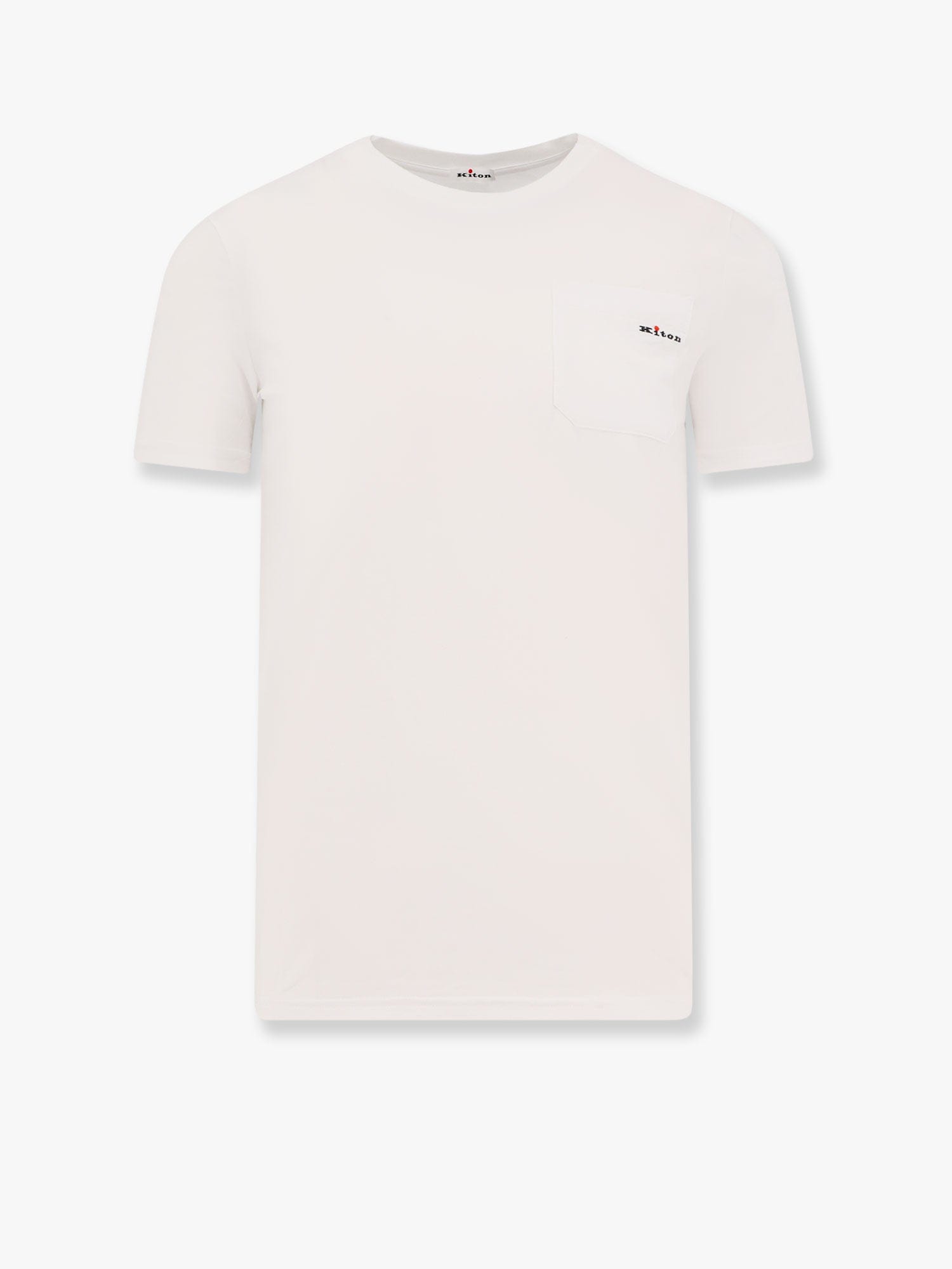 KITON COTTON T-SHIRT WITH EMBROIDERED LOGO 