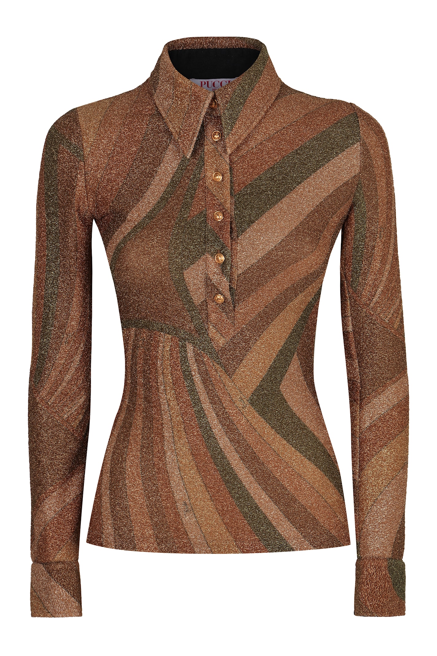 Pucci Abstract Print Lurex Sweater In Multi