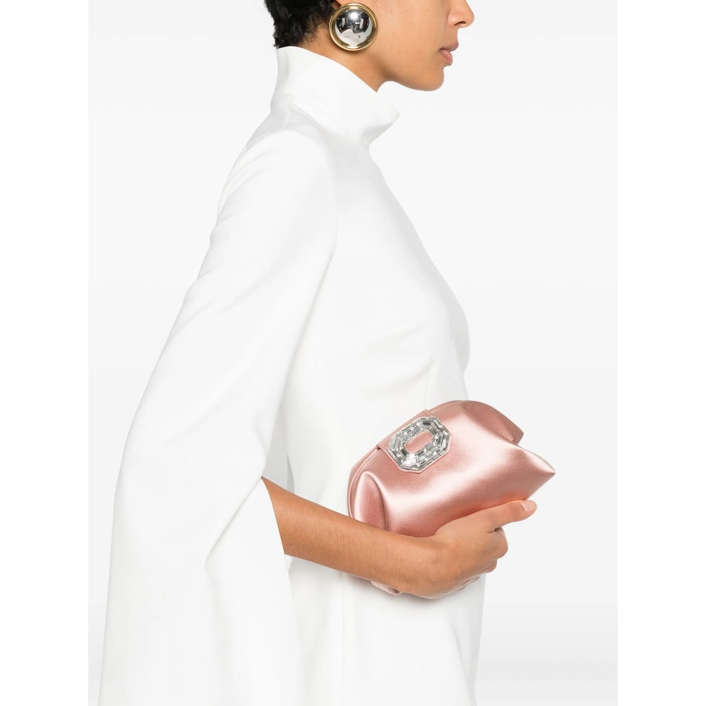 Amina Muaddi Camelia Embellished Clutch Bag In Multi