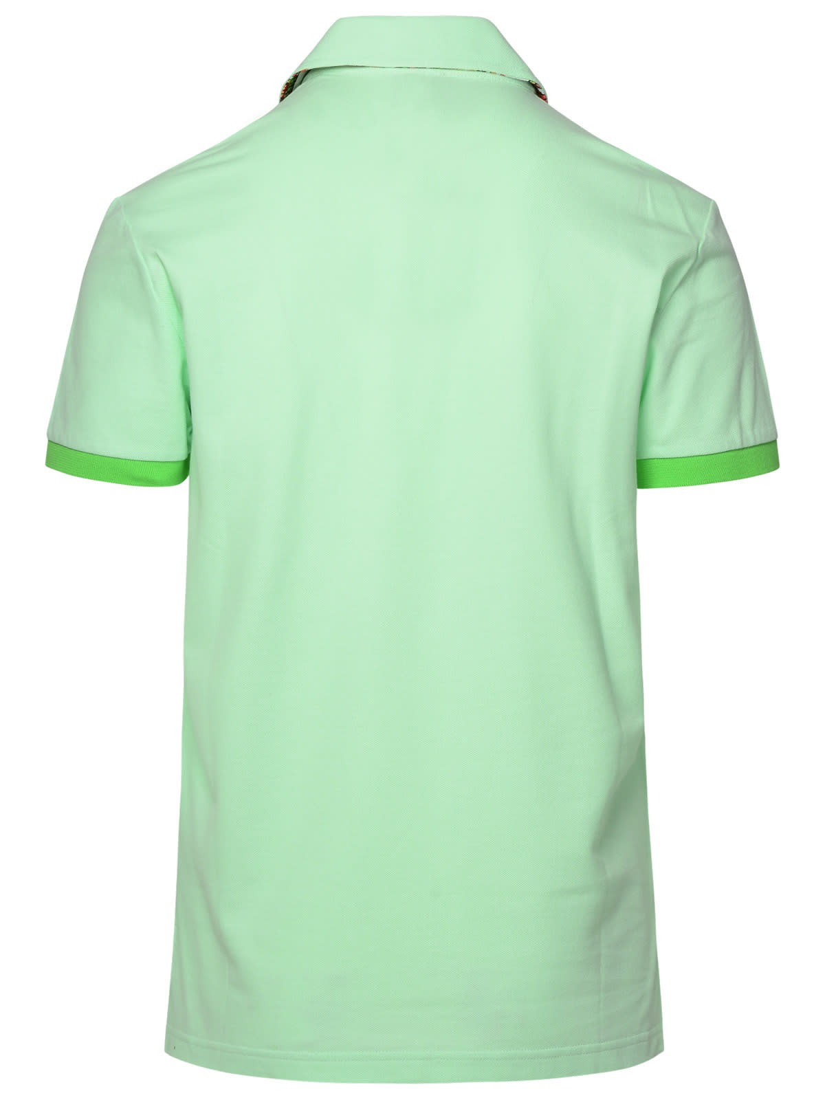 Shop Etro Polo Shirt In Green Cotton