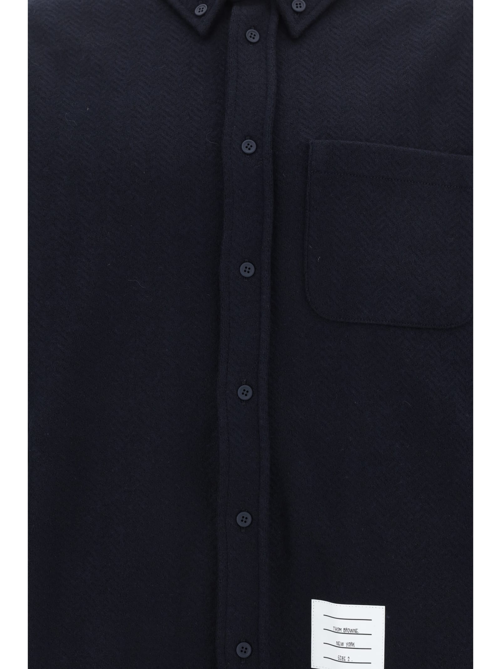 Shop Thom Browne Shirt In Navy