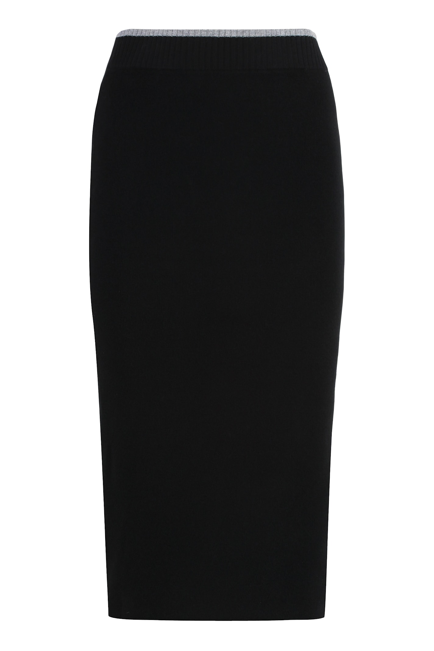 Pinko Nuova Guinea Ribbed Knit Skirt In Black