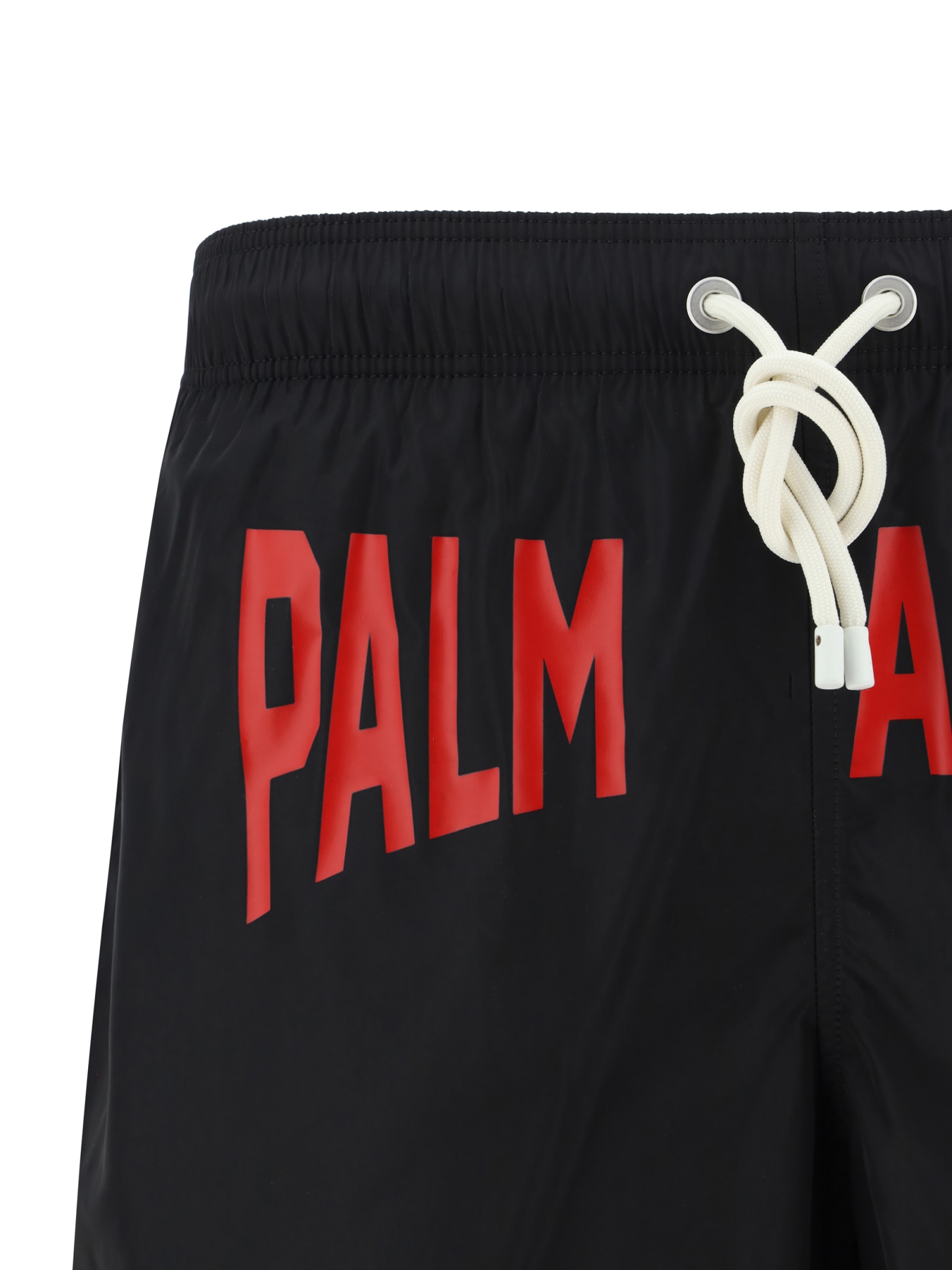 Shop Palm Angels Swimsuit In Black/red