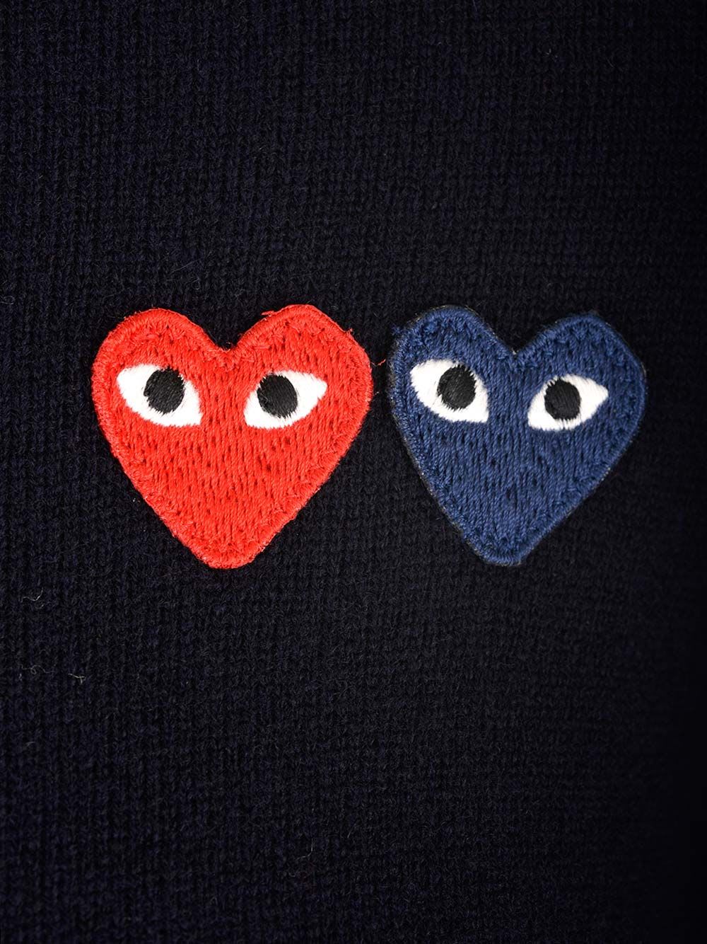 Comme Des Garçons Play Heart-patch Wool Cardigan In Blue