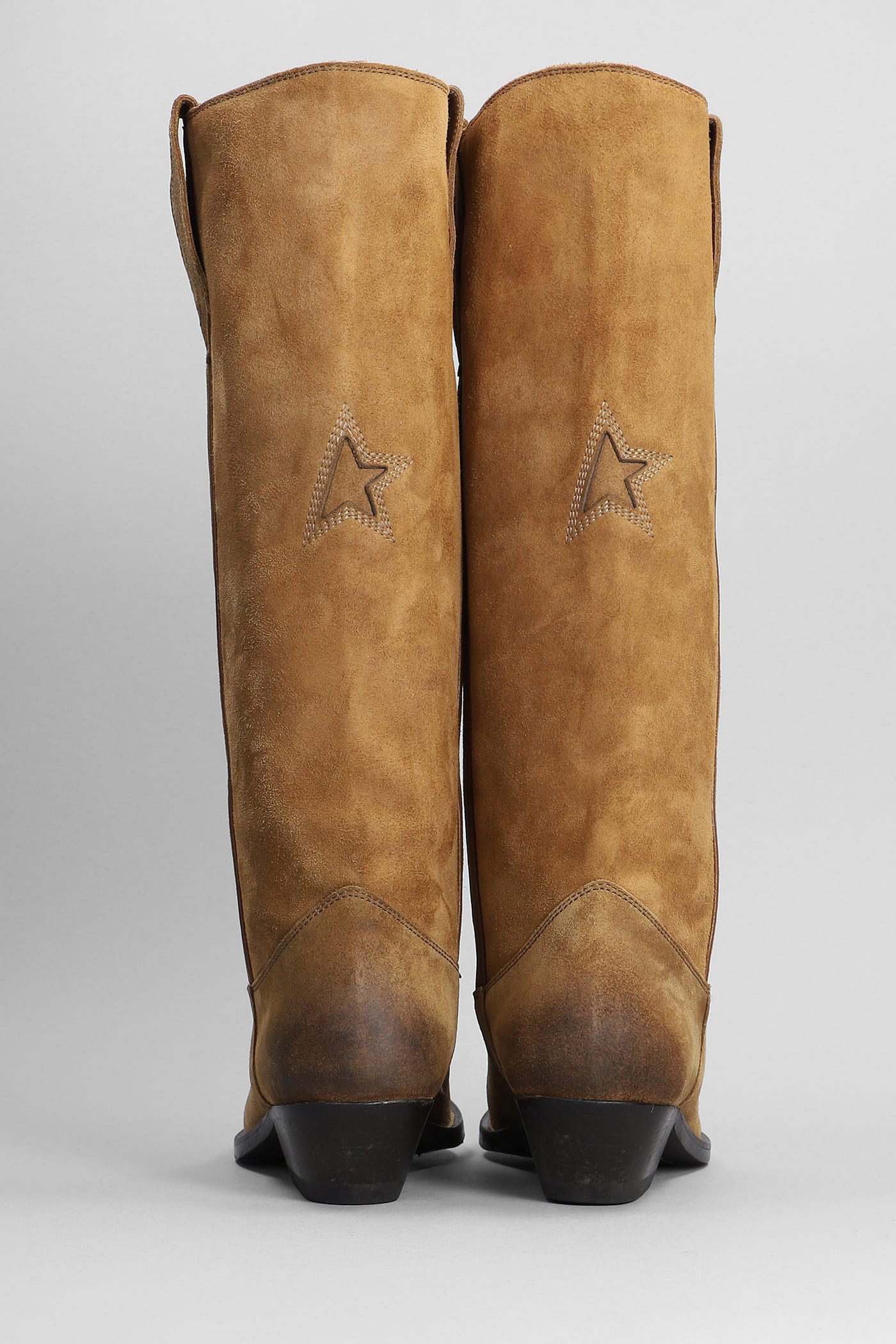 Shop Golden Goose Wish Star Texan Boots In Leather Color Suede