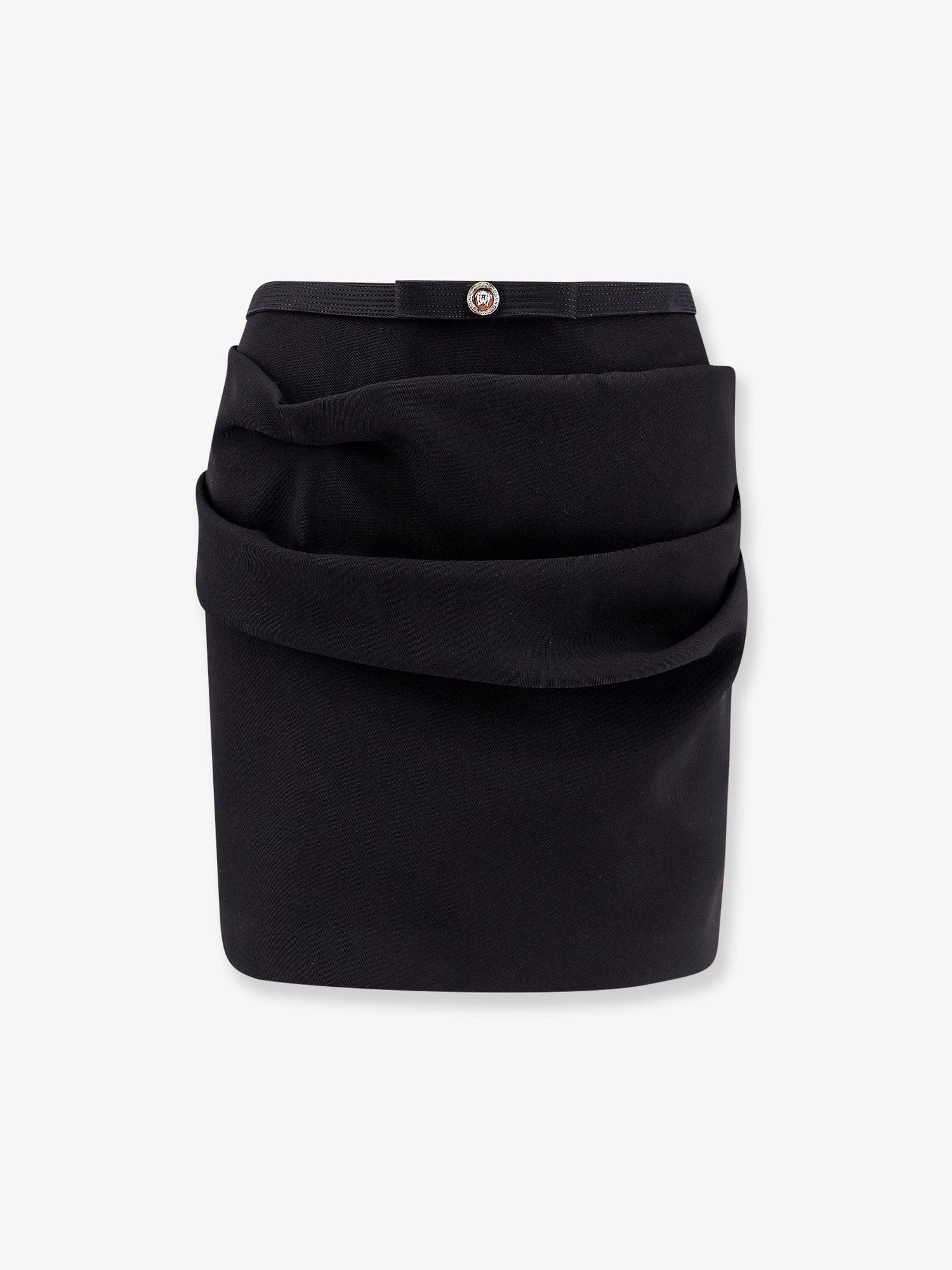Versace Responsible Wool Mini Skirt With Medusa Detail In Black