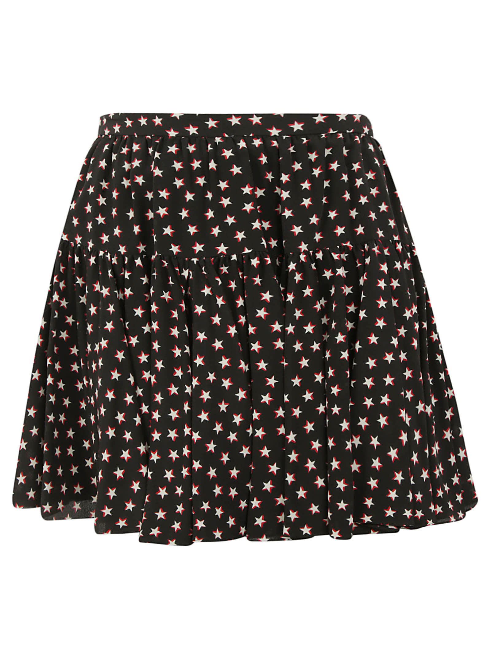 Saint Laurent Saint Laurent Star Print Mini Skirt - Black/red craie ...