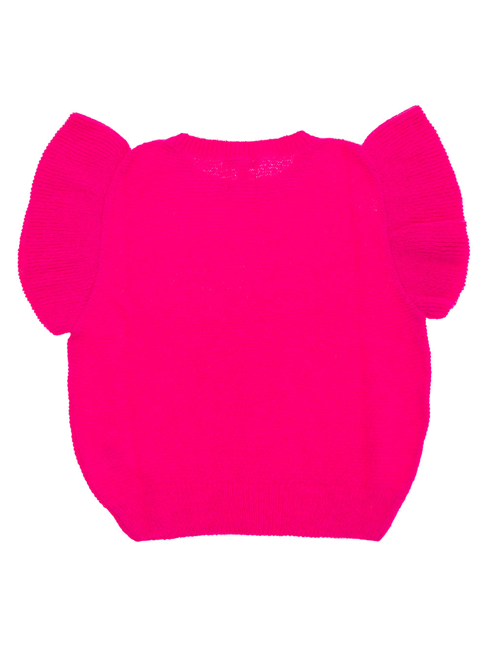 Shop Emile Et Ida Fuchsia Sweater With Ruffle Detail In Polyamide And Alpaca Blend Girl In Fuxia