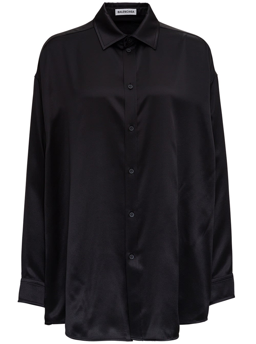 Balenciaga Silk Satin Shirt With Contrast Back Print