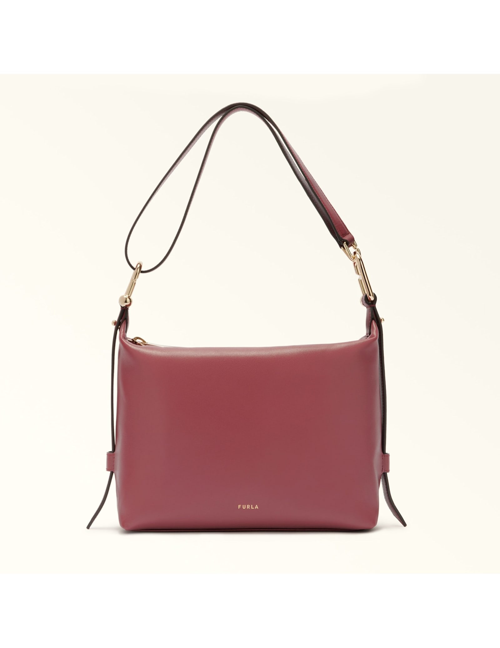Furla Leather Hobo Bag In Red