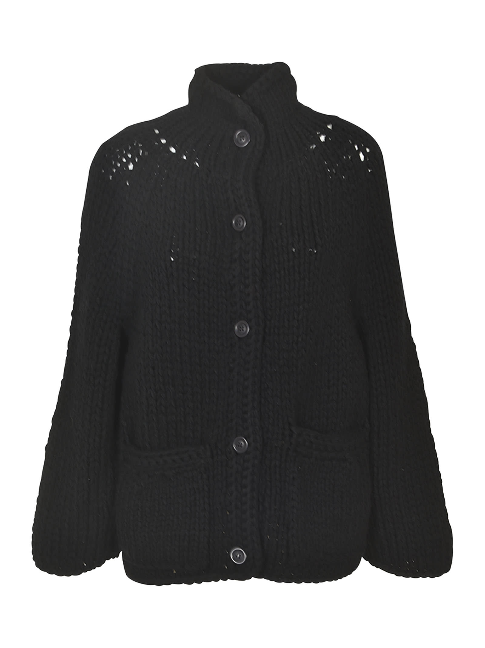 CASEY CASEY HIGH-NECK WOVEN CARDIGAN 