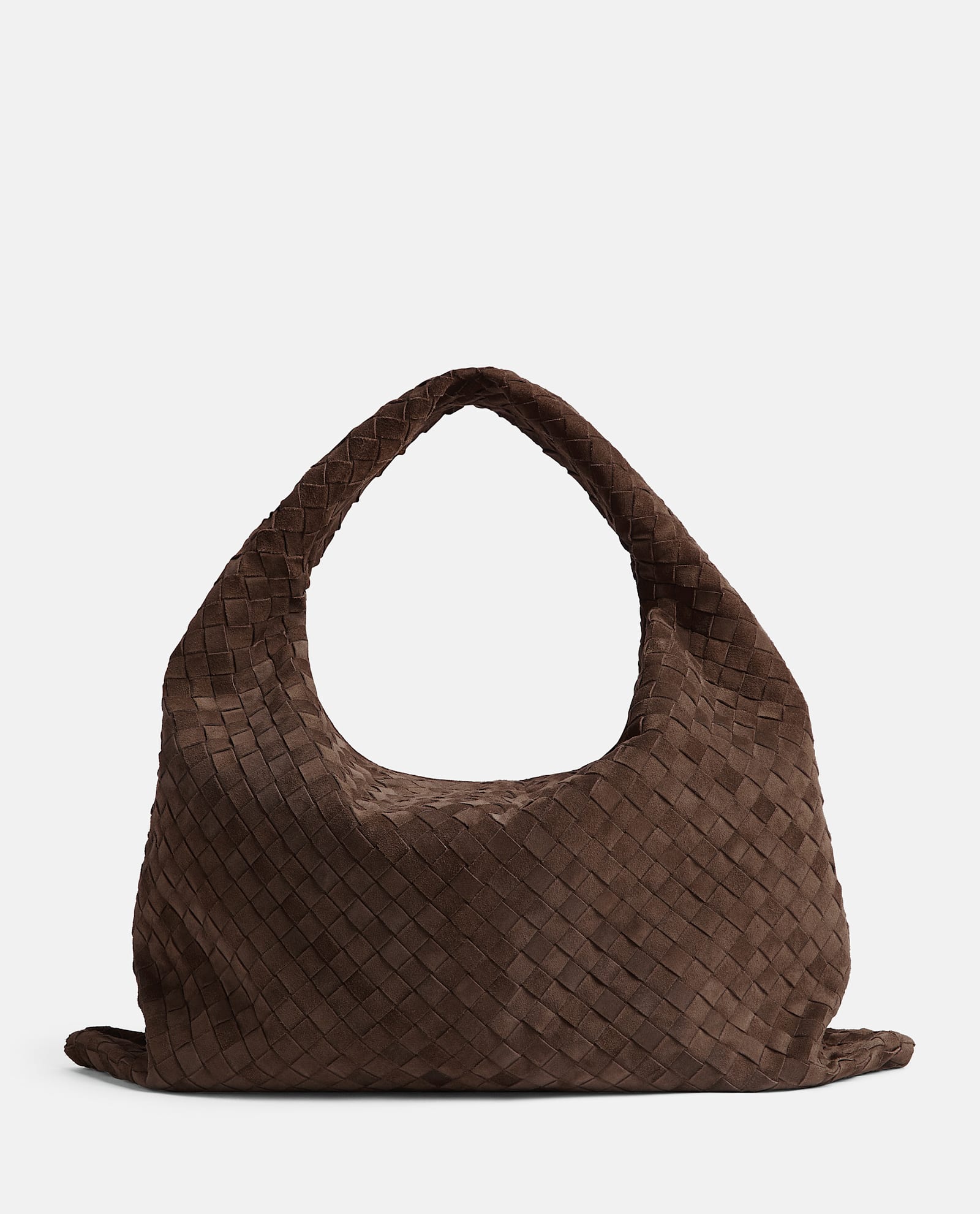 Bottega Veneta Large Suede Hop Bag In Brown