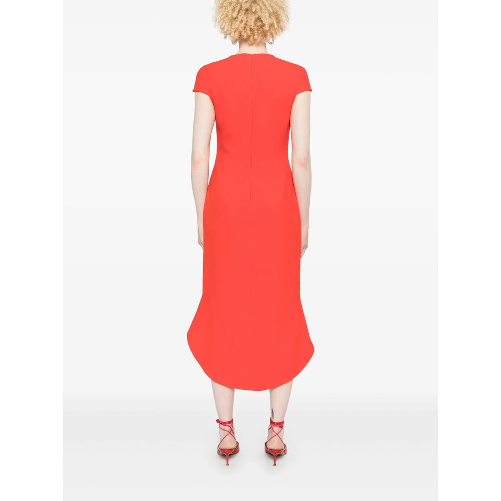 David Koma Short Sleeve Dress In Orange