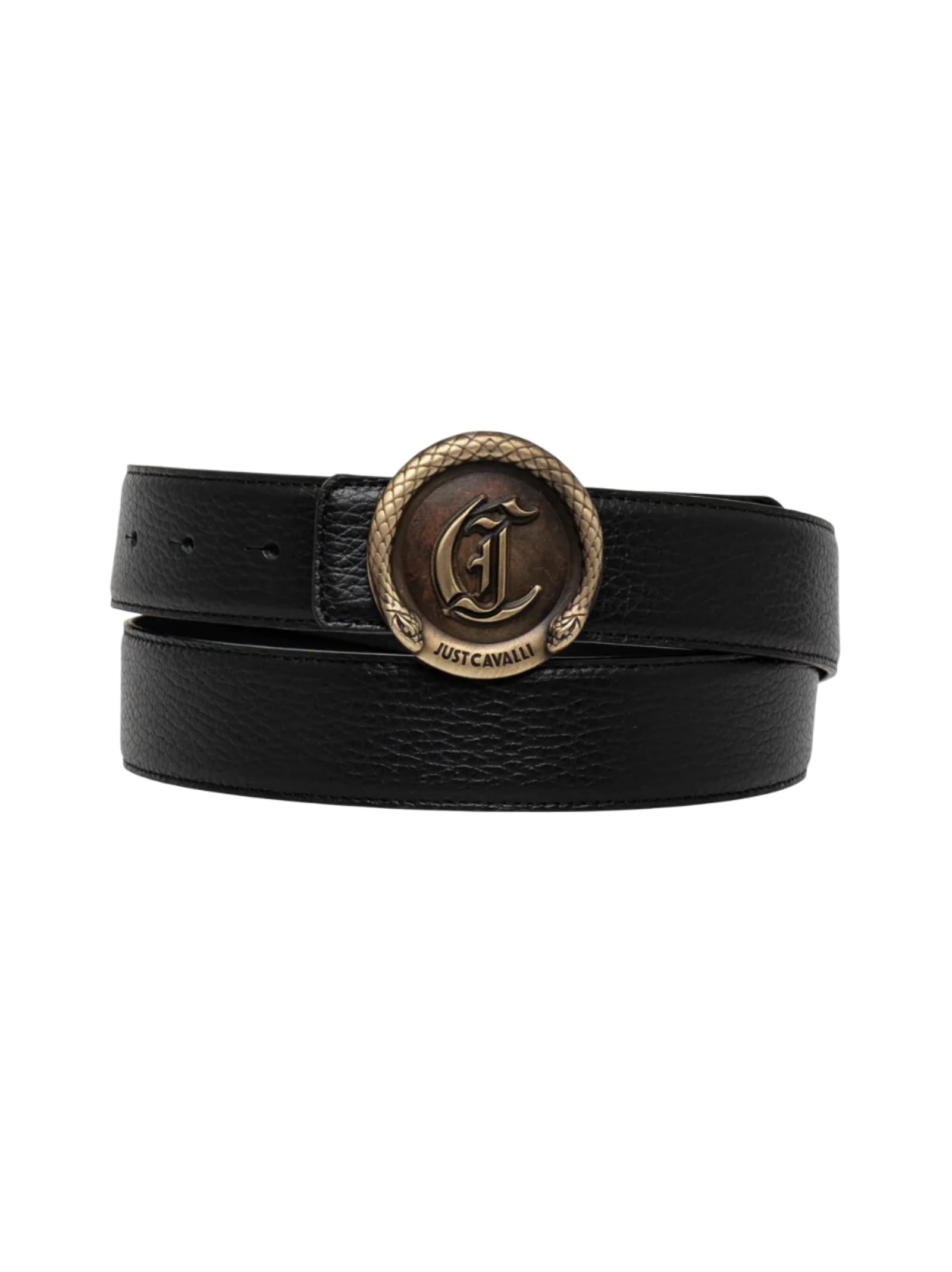 Just Cavalli Logo-buckle Belt In Black