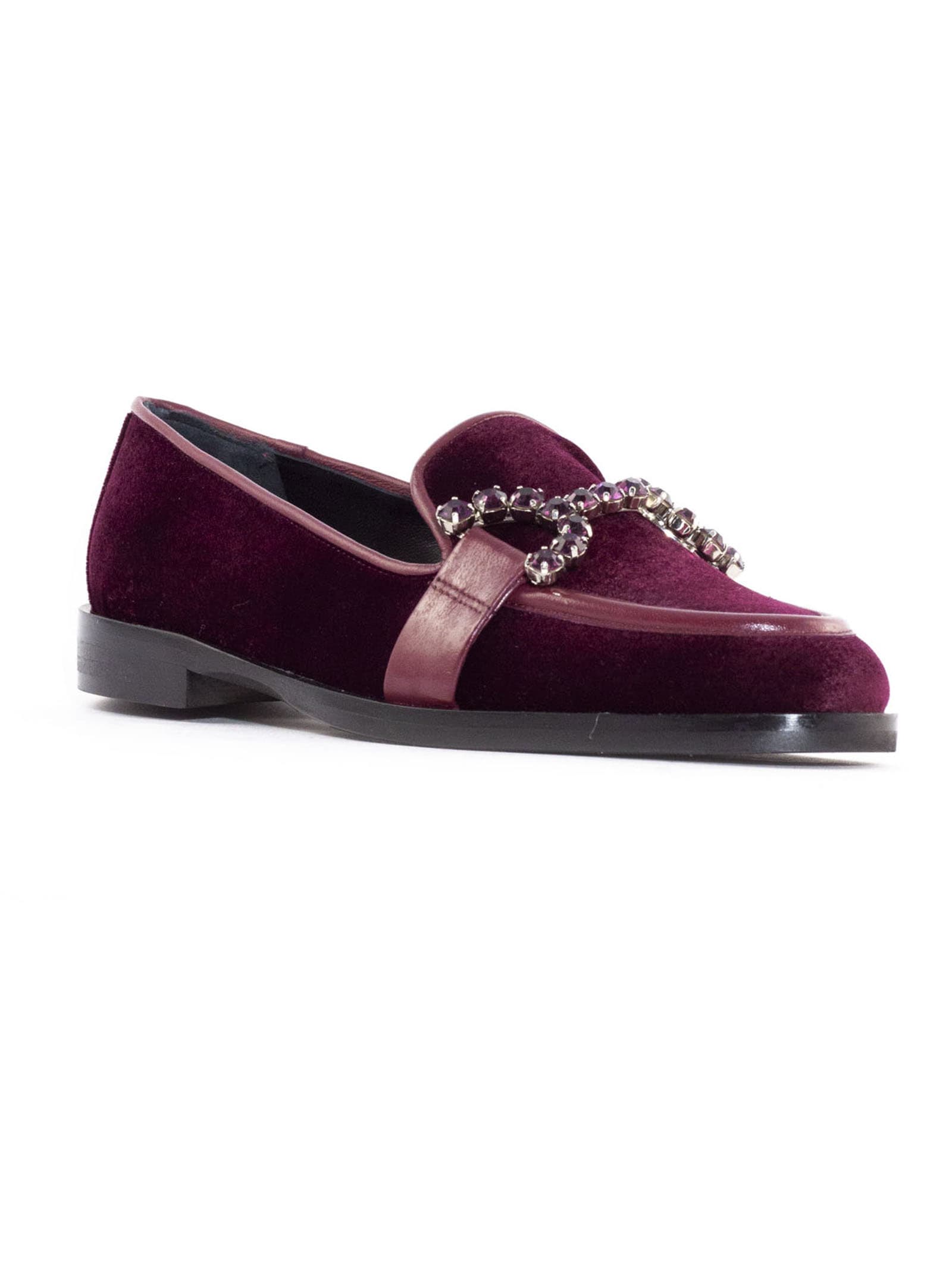 Shop Roberto Festa Burgundy Velvet Joys Loafer In Bordeaux