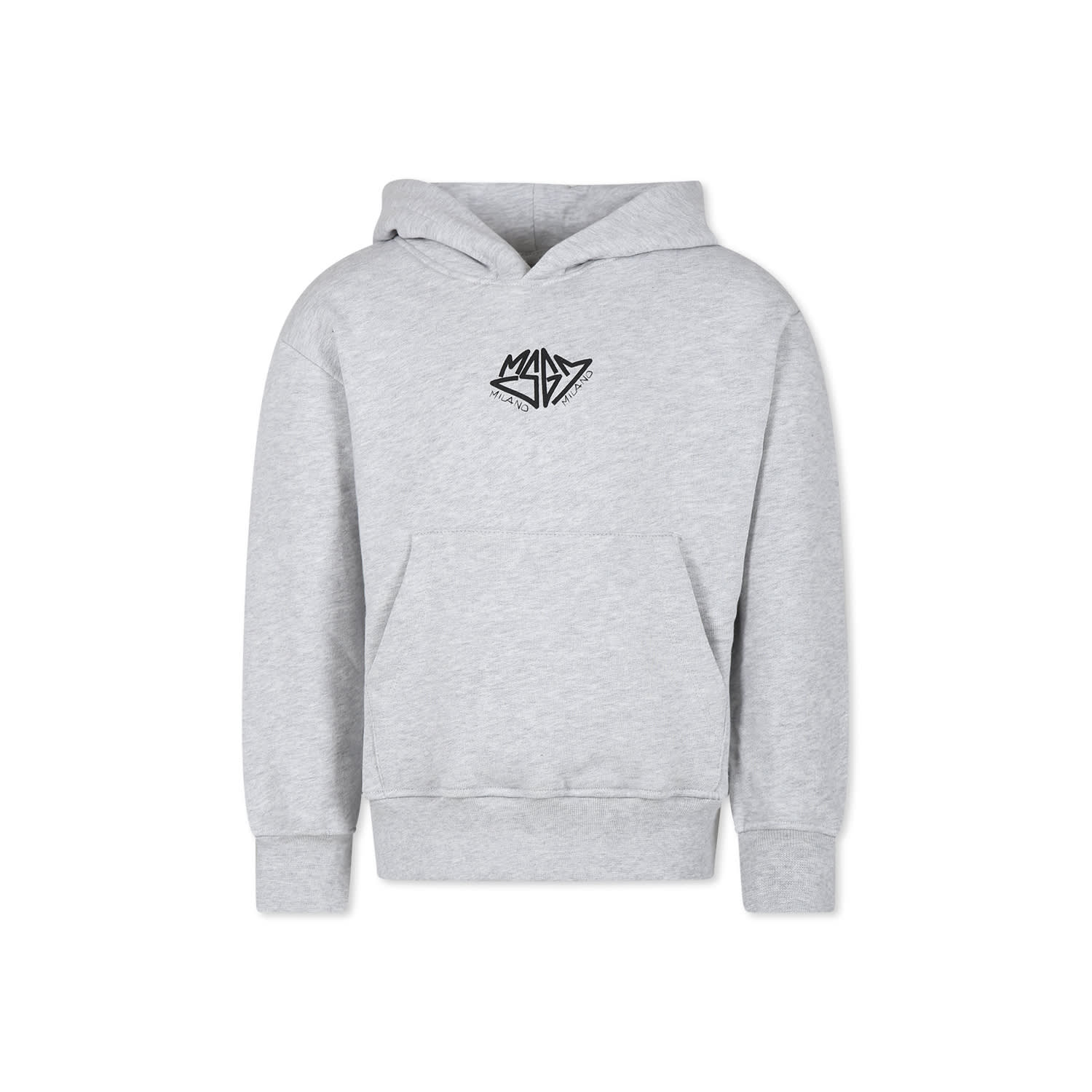 Msgm Grey Sweatshirt For Boy With Logo In Grey