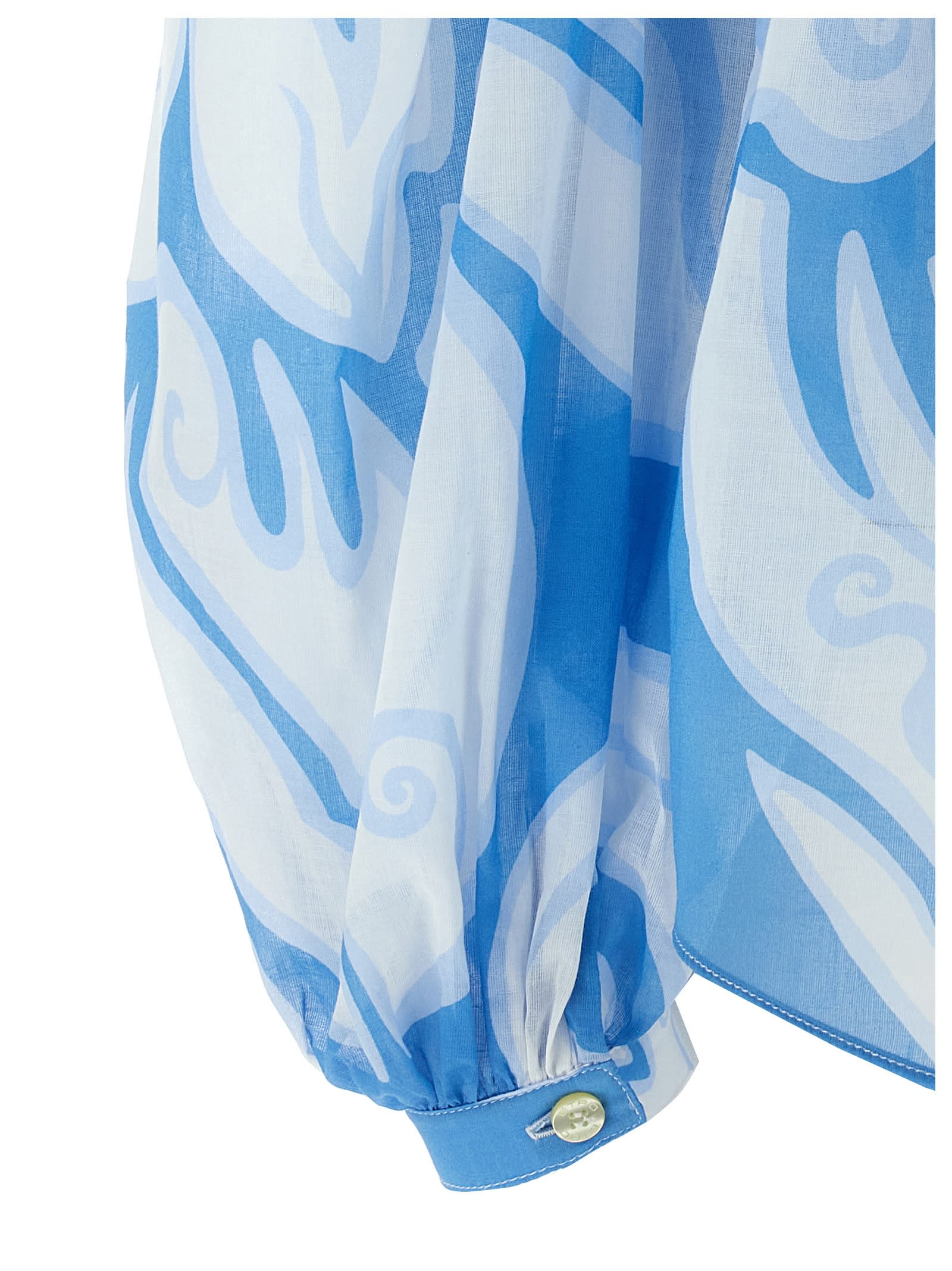 Etro Floral Print Blouse In Light Blue