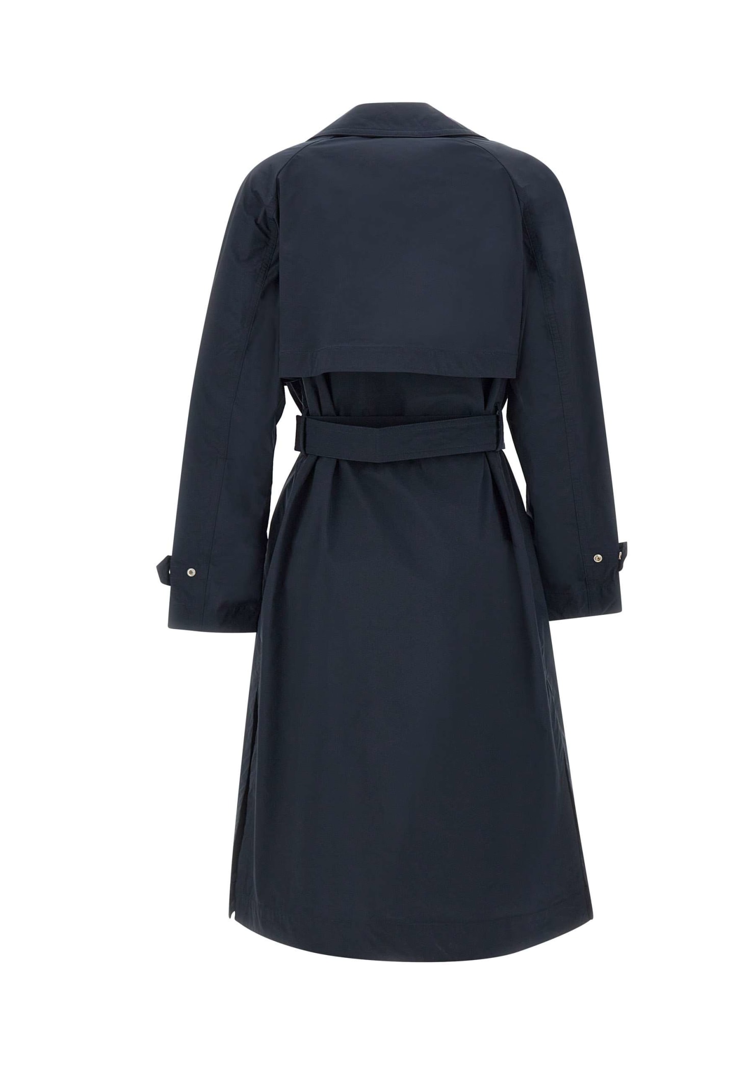 Woolrich Summer Trench Coat In Blue