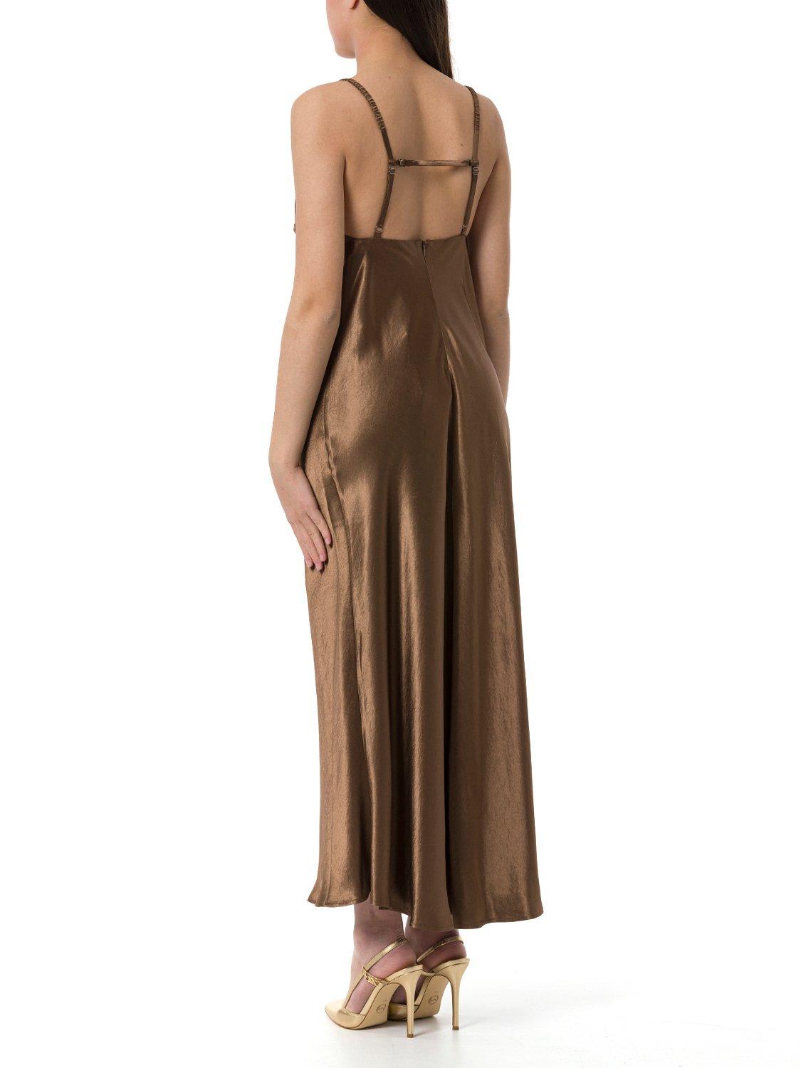 Shop Max Mara Sleeveless Maxi Dress In Brown