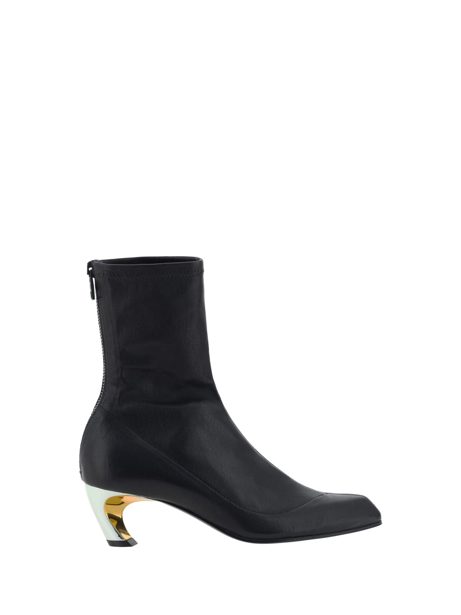 Shop Alexander Mcqueen Ankle Boots In Black/silver/gold