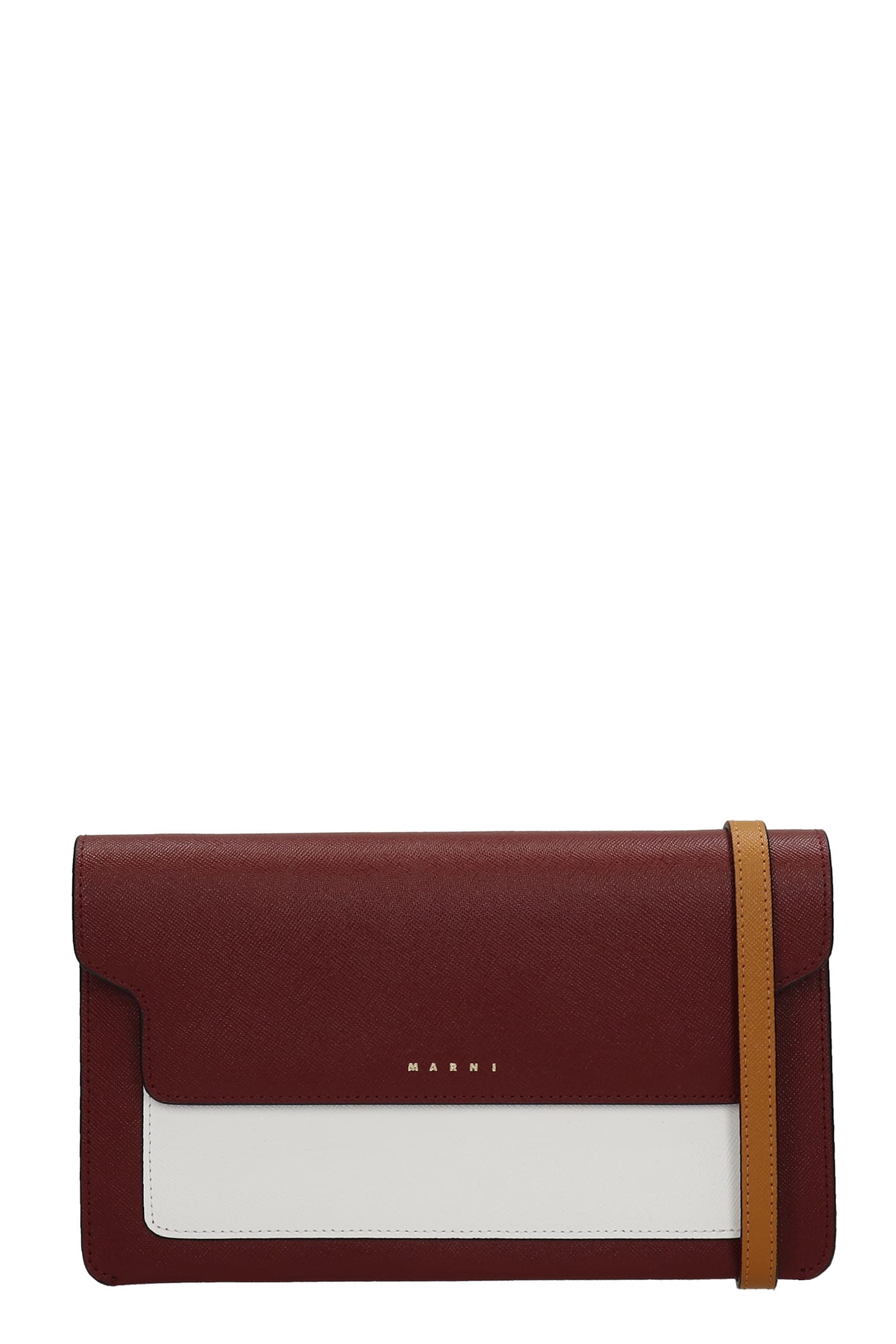 Marni Clutch In Bordeaux Leather