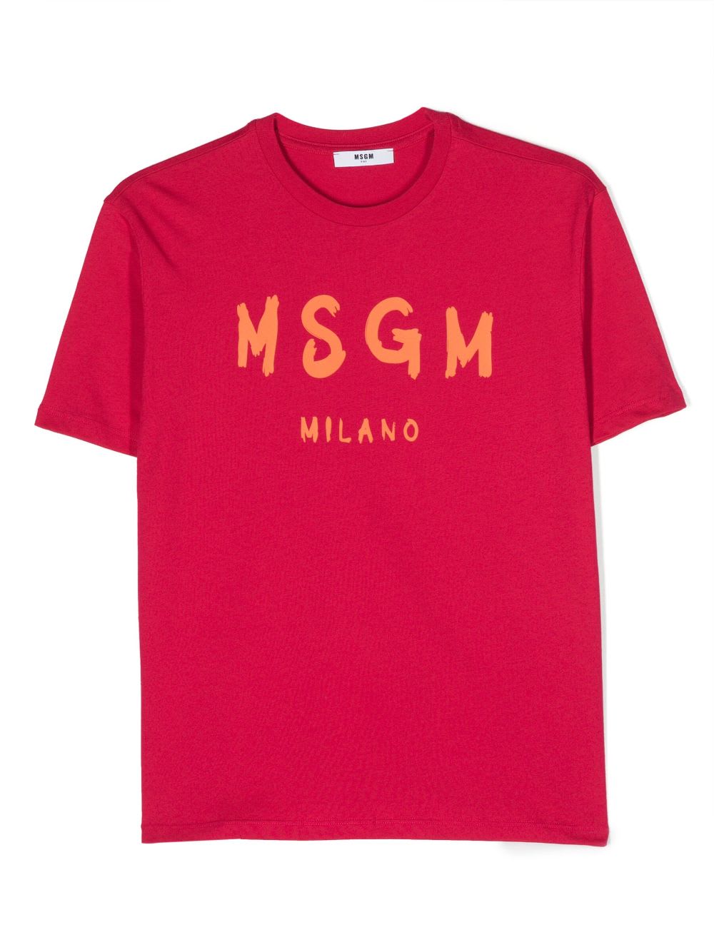 Msgm Kids'  T-shirt Fucsia In Jersey Di Cotone Bambina In Grigio