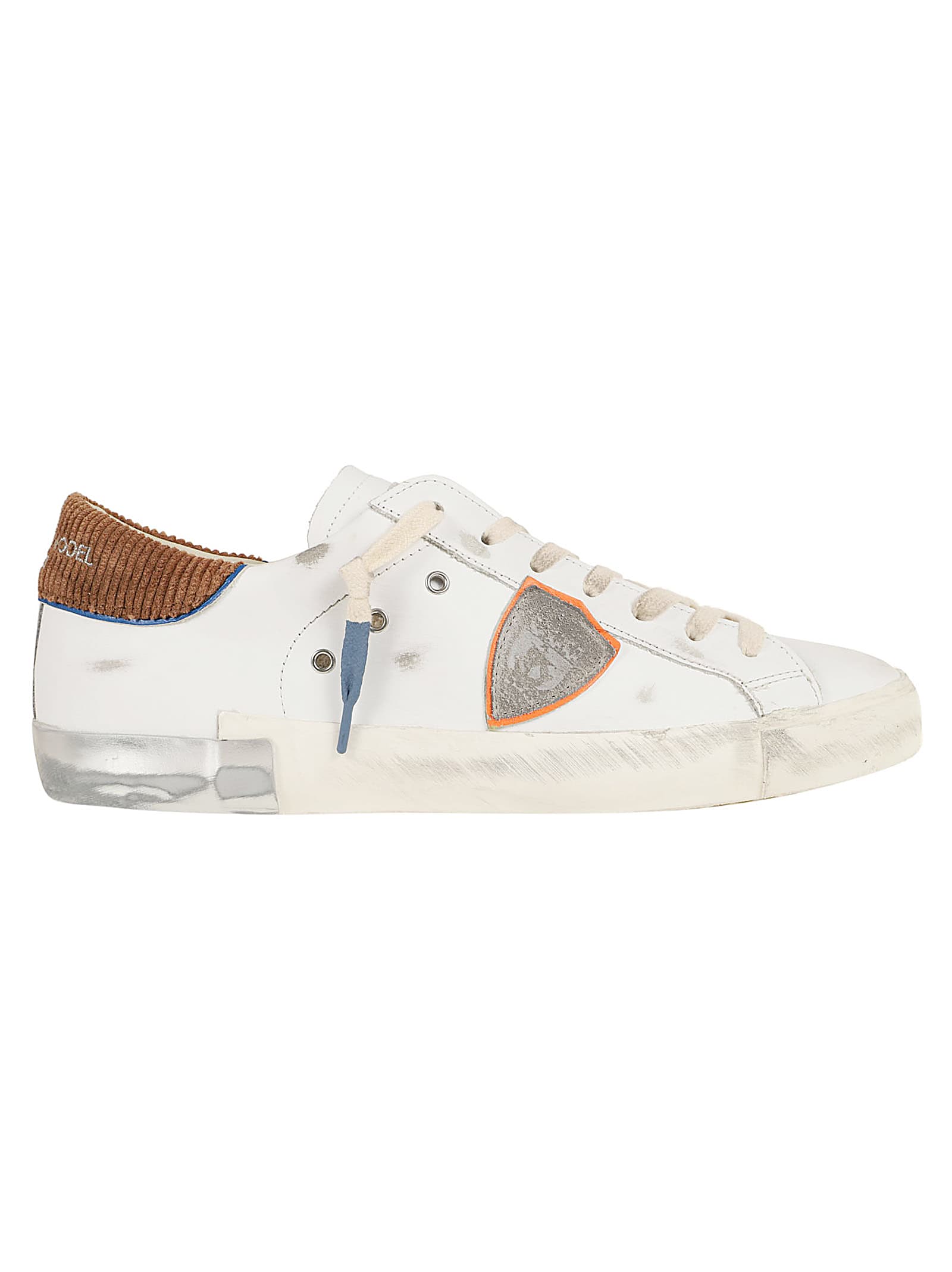 Shop Philippe Model Prsx Low Man In Blanc Cognac