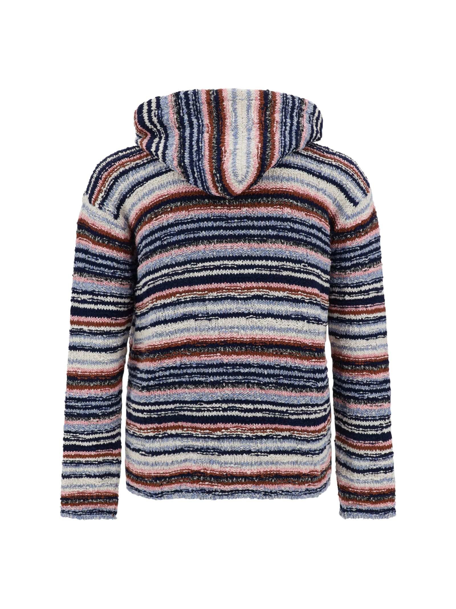Shop Marni Hooded Sweater In Gnawed Blue