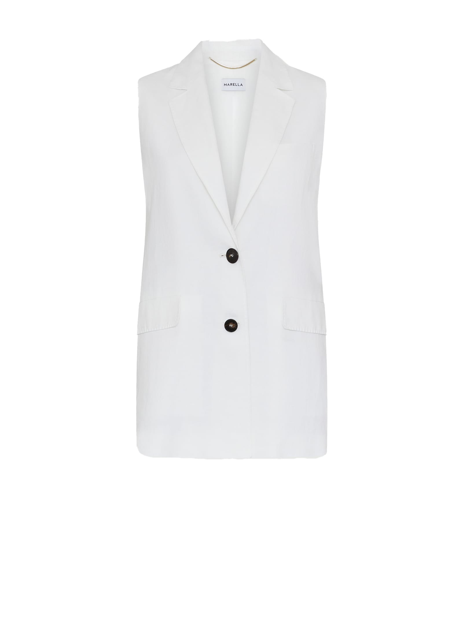 White Sleeveless Blazer Jacket