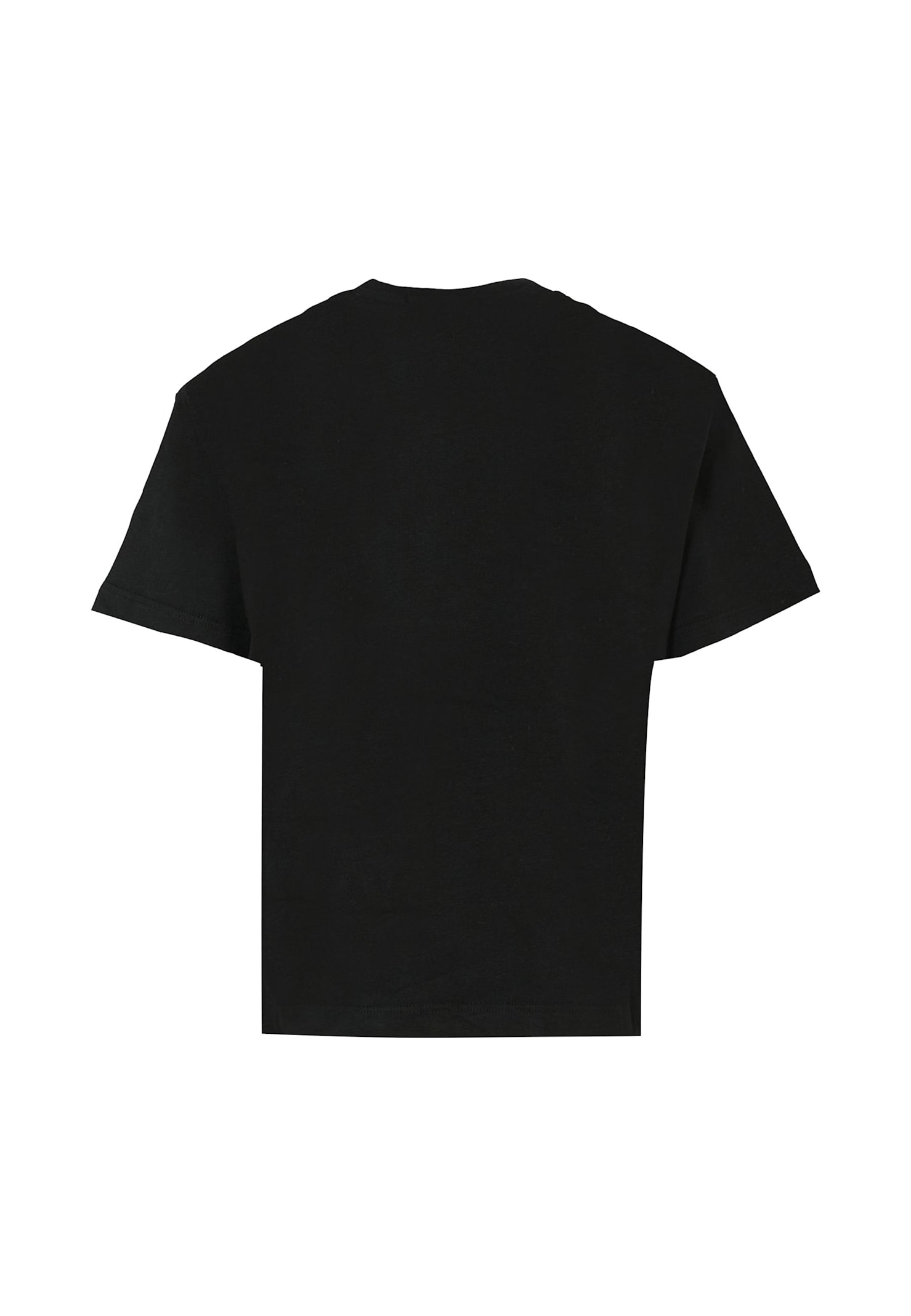 Msgm Black T-shirt For Girl With Pink Logo In Black