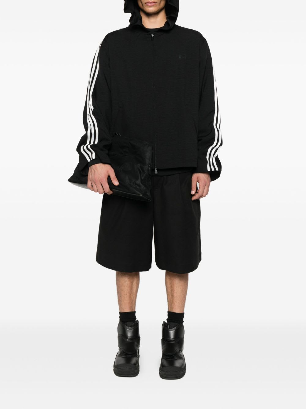 Y-3 Logo Zipped Blouson Jacket In Black