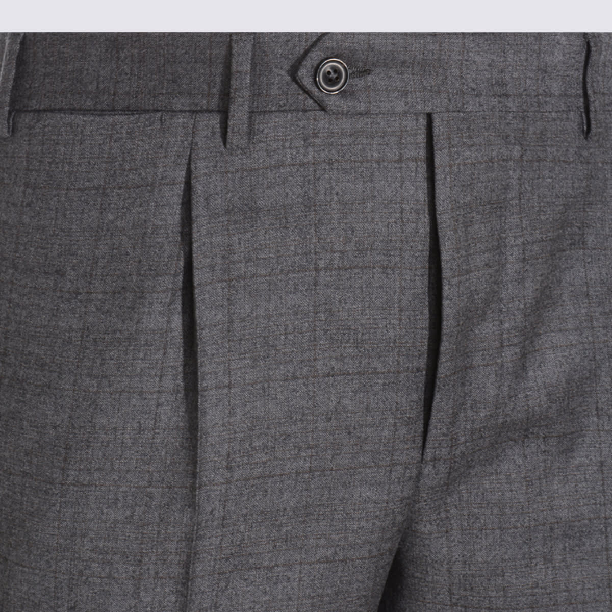 Canali Belt Loop Casual Pants In Gray