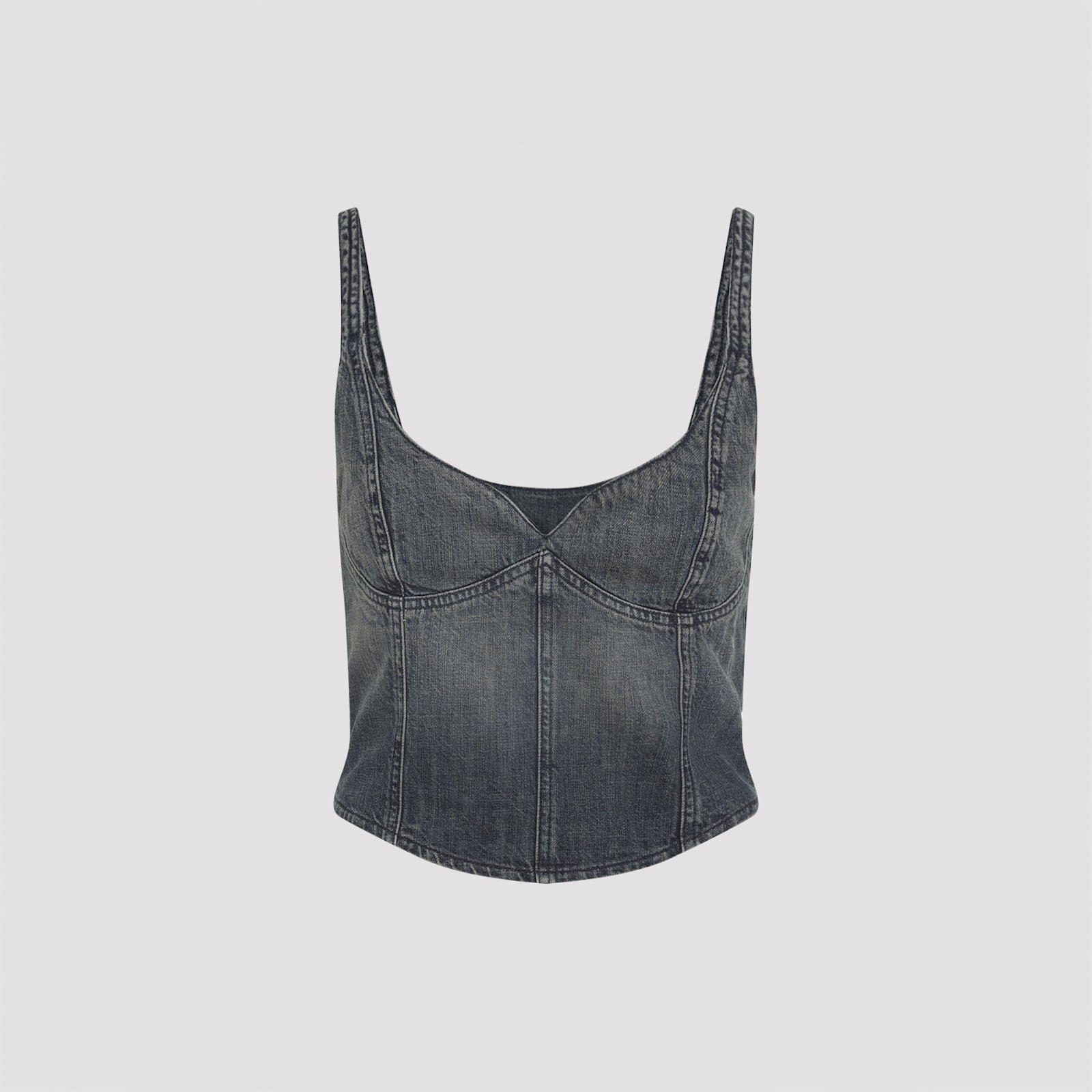 Balenciaga Cropped Sleeveless Top Scoop Neck In Blue