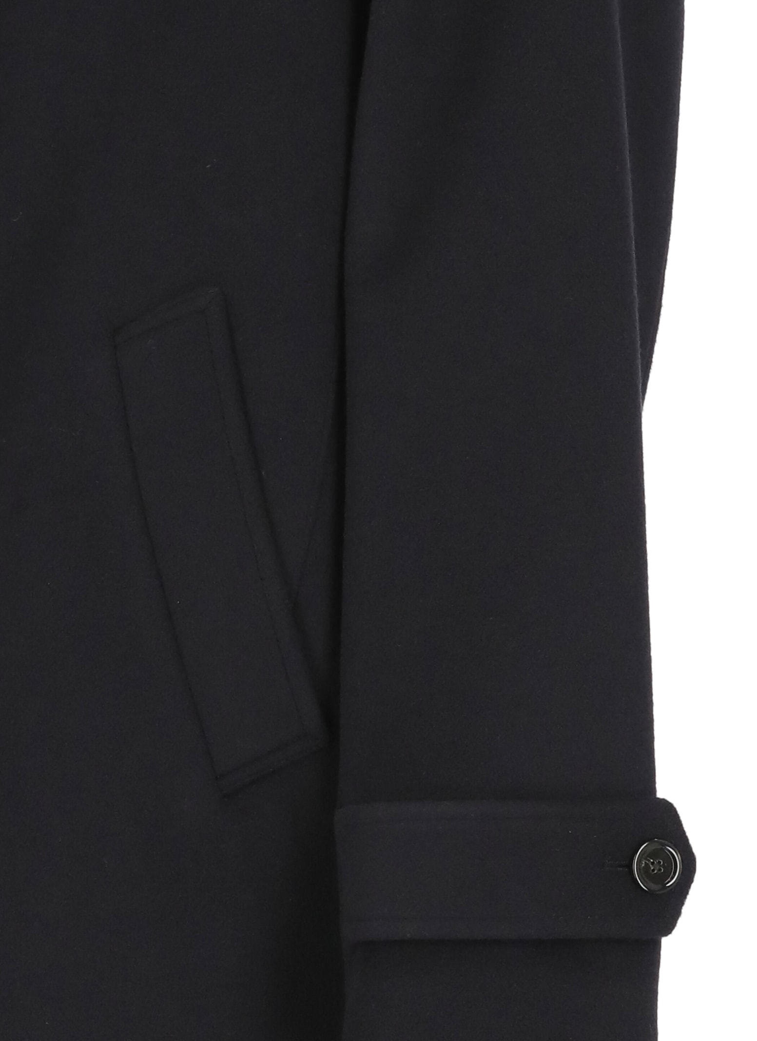 Shop Lardini Wool Coat In Black