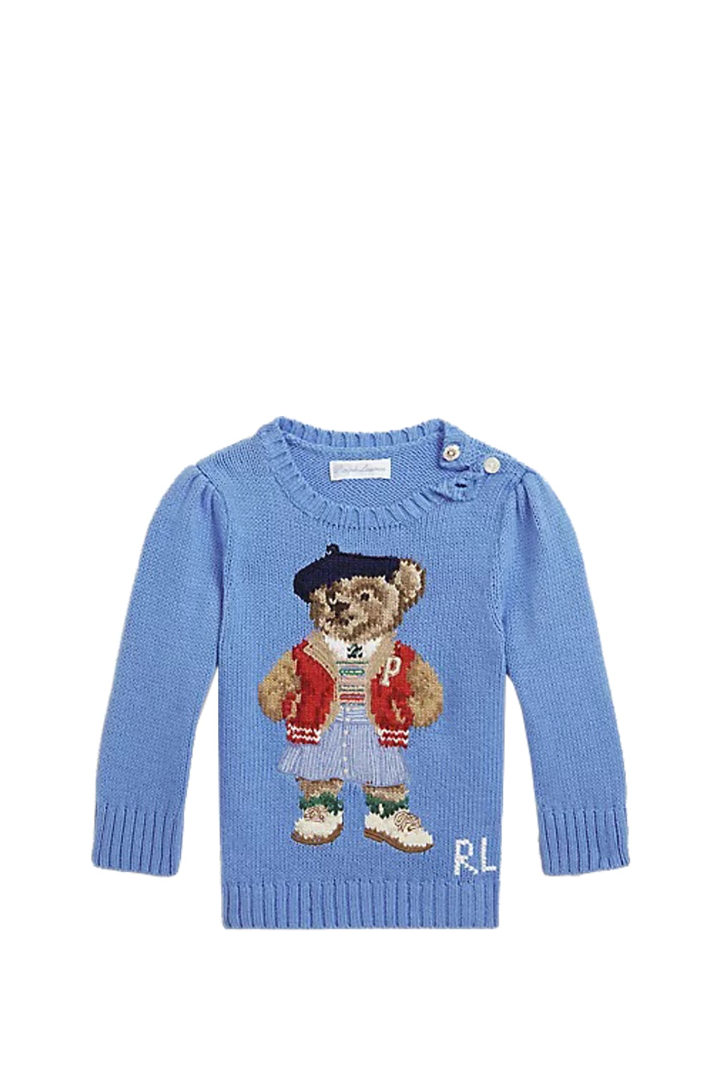 Ralph Lauren Babies' Cotton Sweater In Light Blue