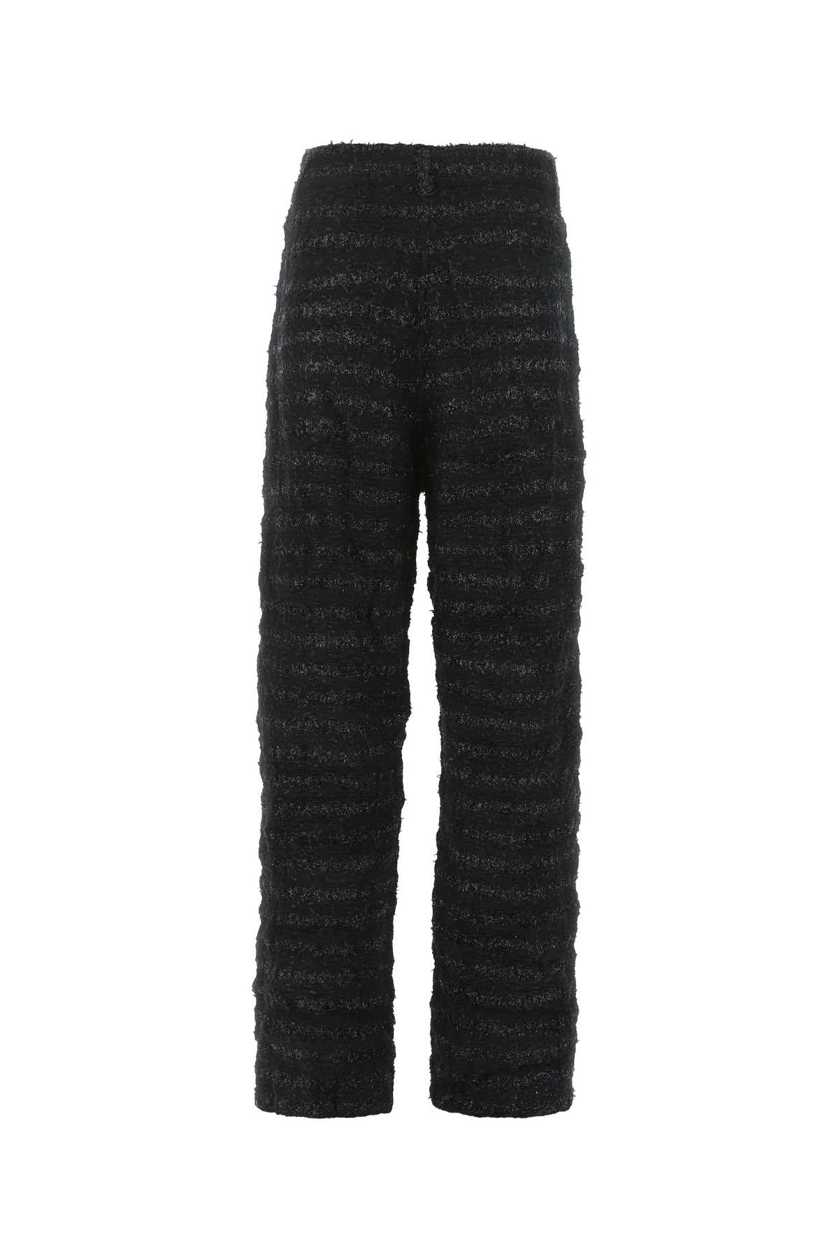 Balenciaga Black Tweed Wide-leg Pant In 1000