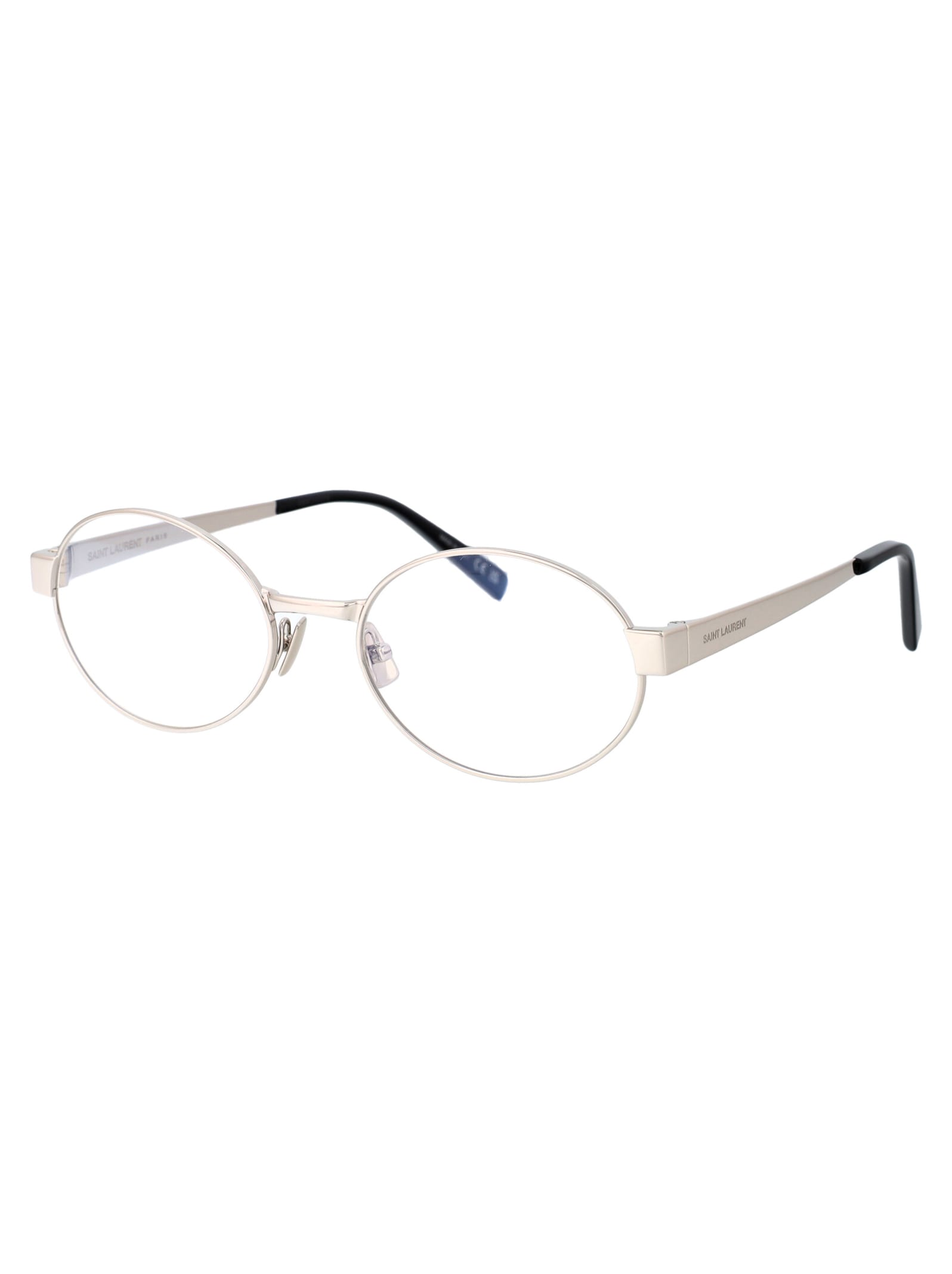 Shop Saint Laurent Sl 692 Opt Glasses In 001 Silver Silver Transparent